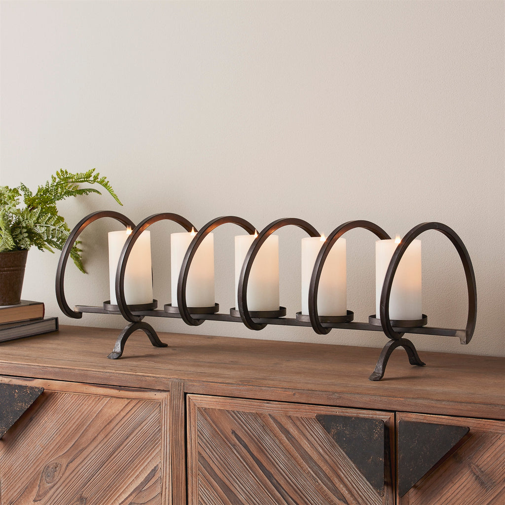 Modern Metal Sprial Candle Holder Centerpiece 31"L SpadezStore