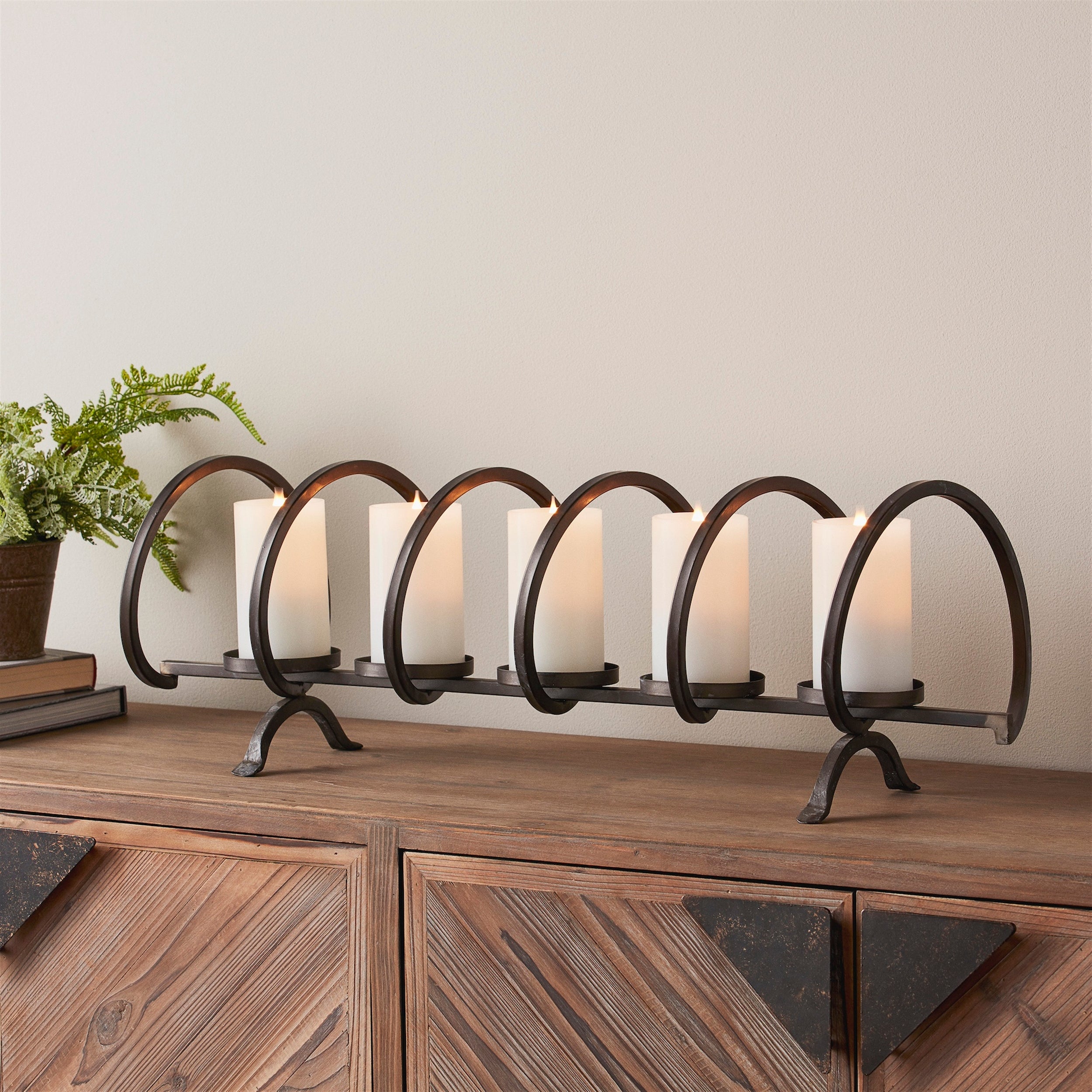 Modern Metal Sprial Candle Holder Centerpiece 31"L SpadezStore