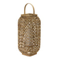 Woven Wicker Lantern with Glass Insert 20"H SpadezStore