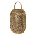 Woven Wicker Lantern with Glass Insert 16"H SpadezStore