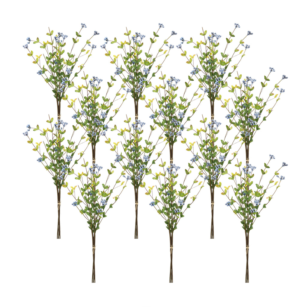 Blue Berry Foliage Spray Set of 12 SpadezStore