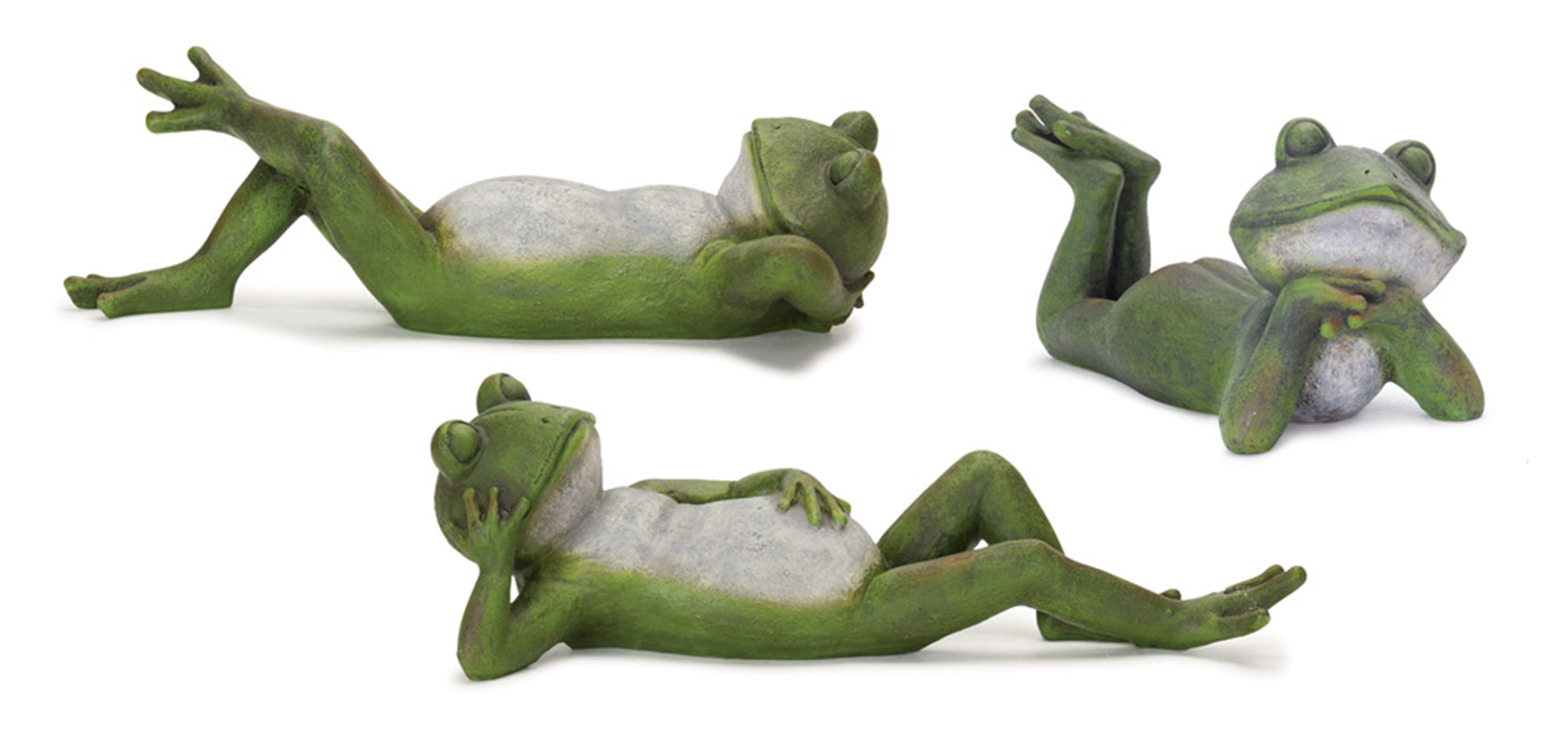 Lounging Garden Frog Figurine Set of 3 SpadezStore