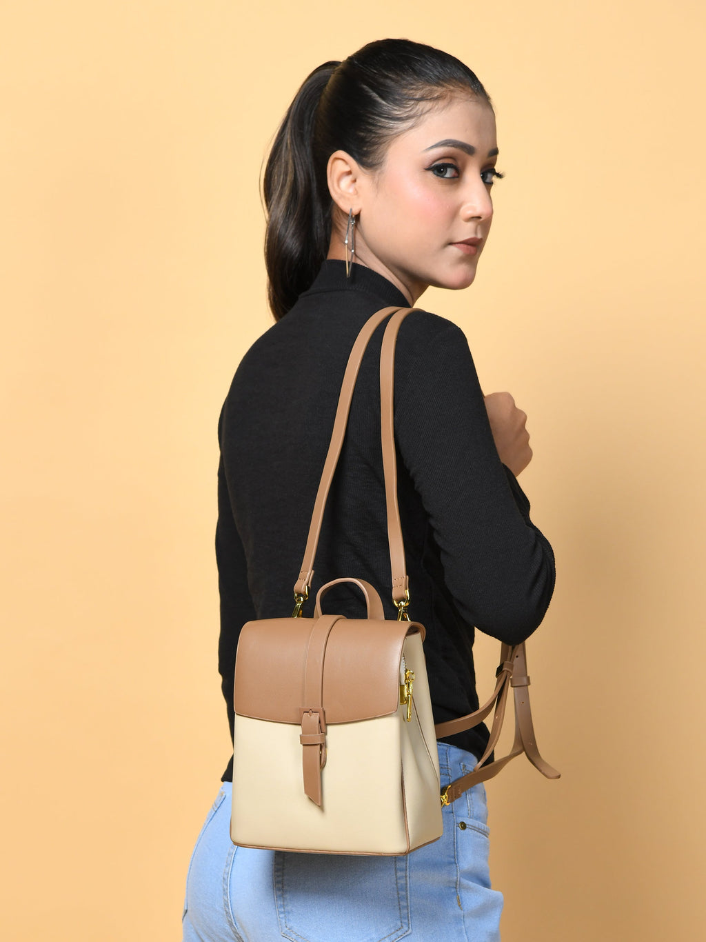 Classy Leather Bags Claire Women's Backpack - Brown SpadezStore