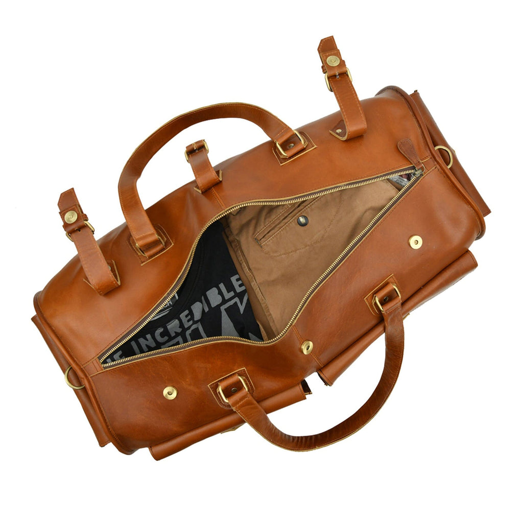Classy Leather Bags The Fenrich Duffel SpadezStore
