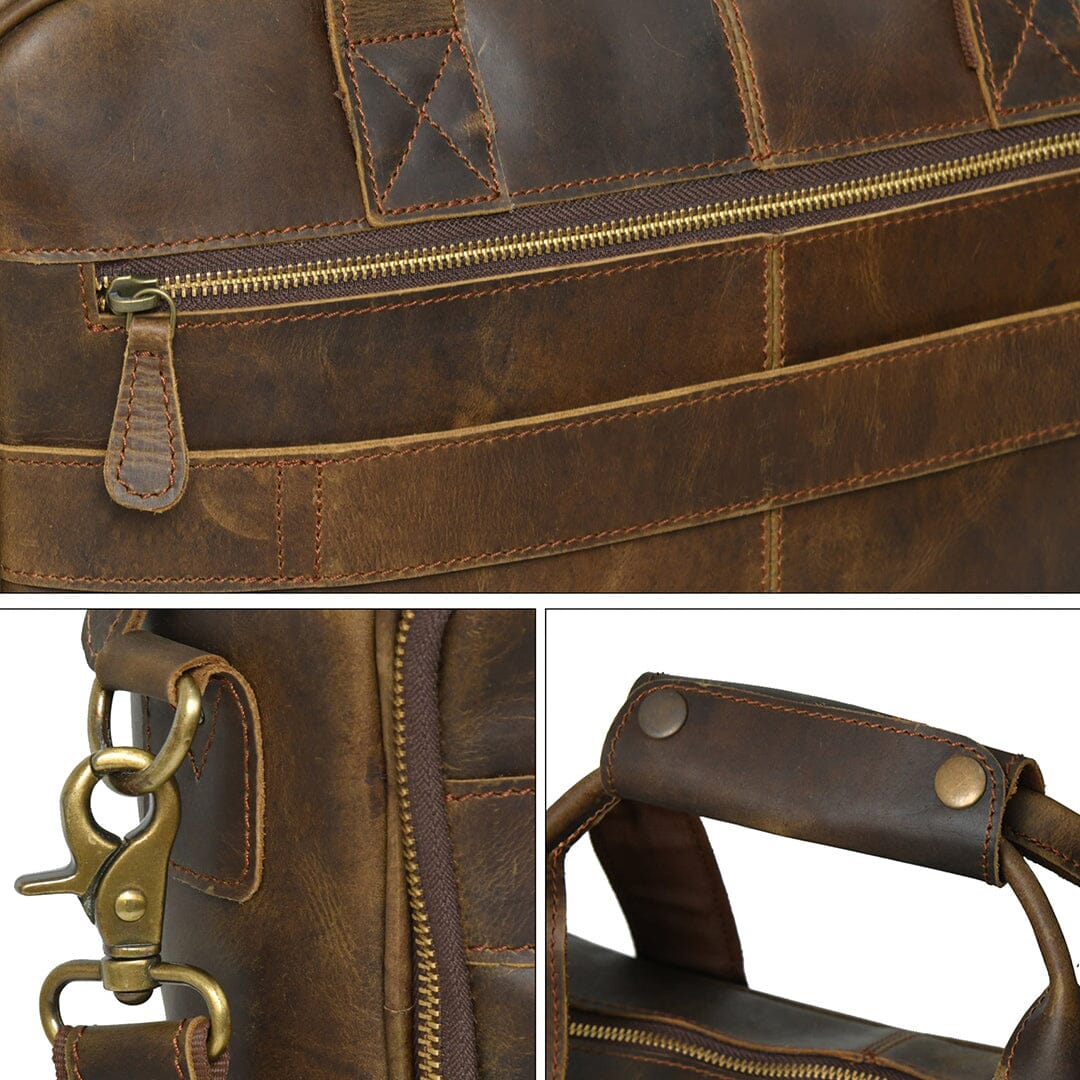 Classy Leather Bags Hudson Office Briefcase SpadezStore
