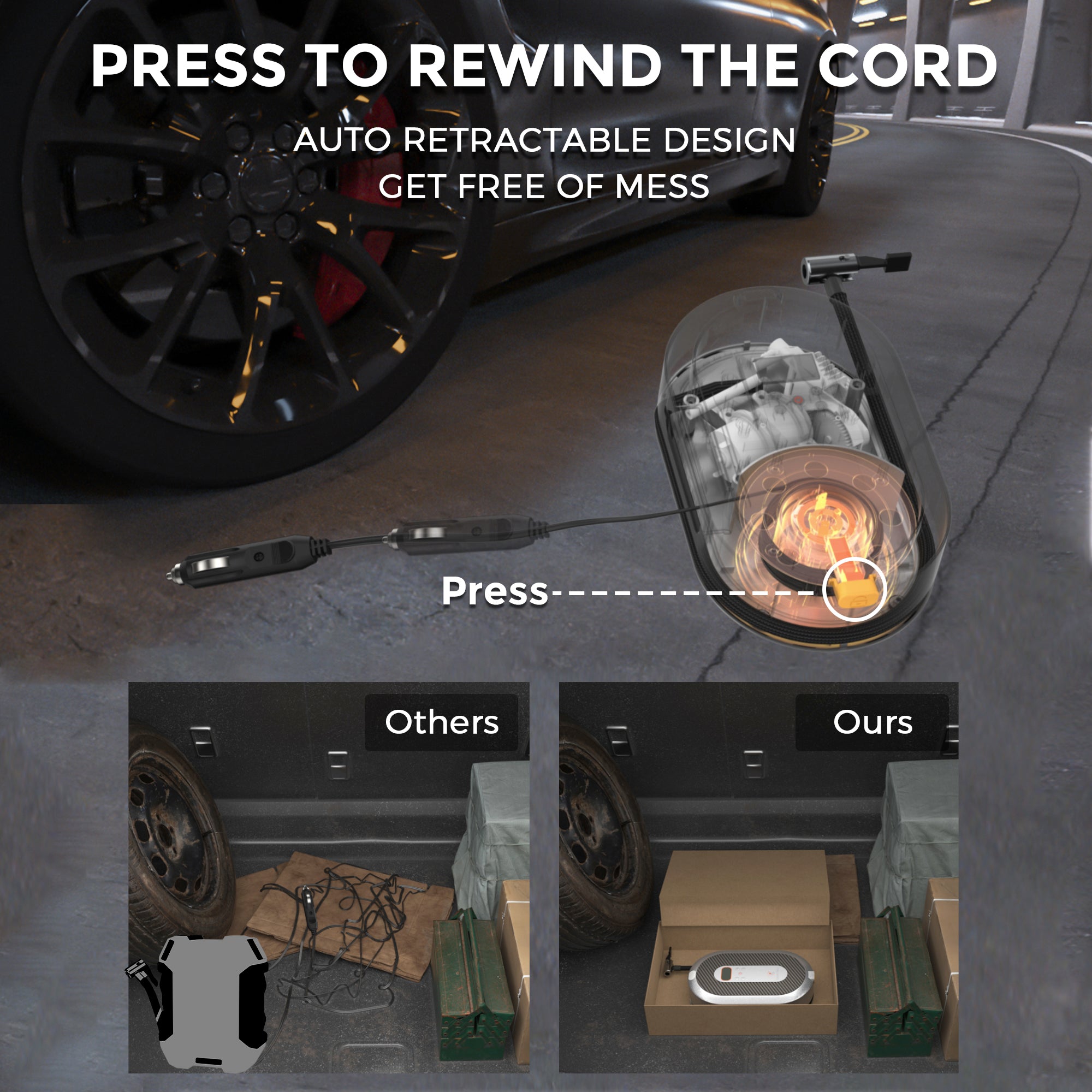 Giraffe Tools Retractable Car Tire Inflator SpadezStore