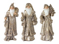 Stone Woodland Santa with Gold Finish Set of 3 SpadezStore