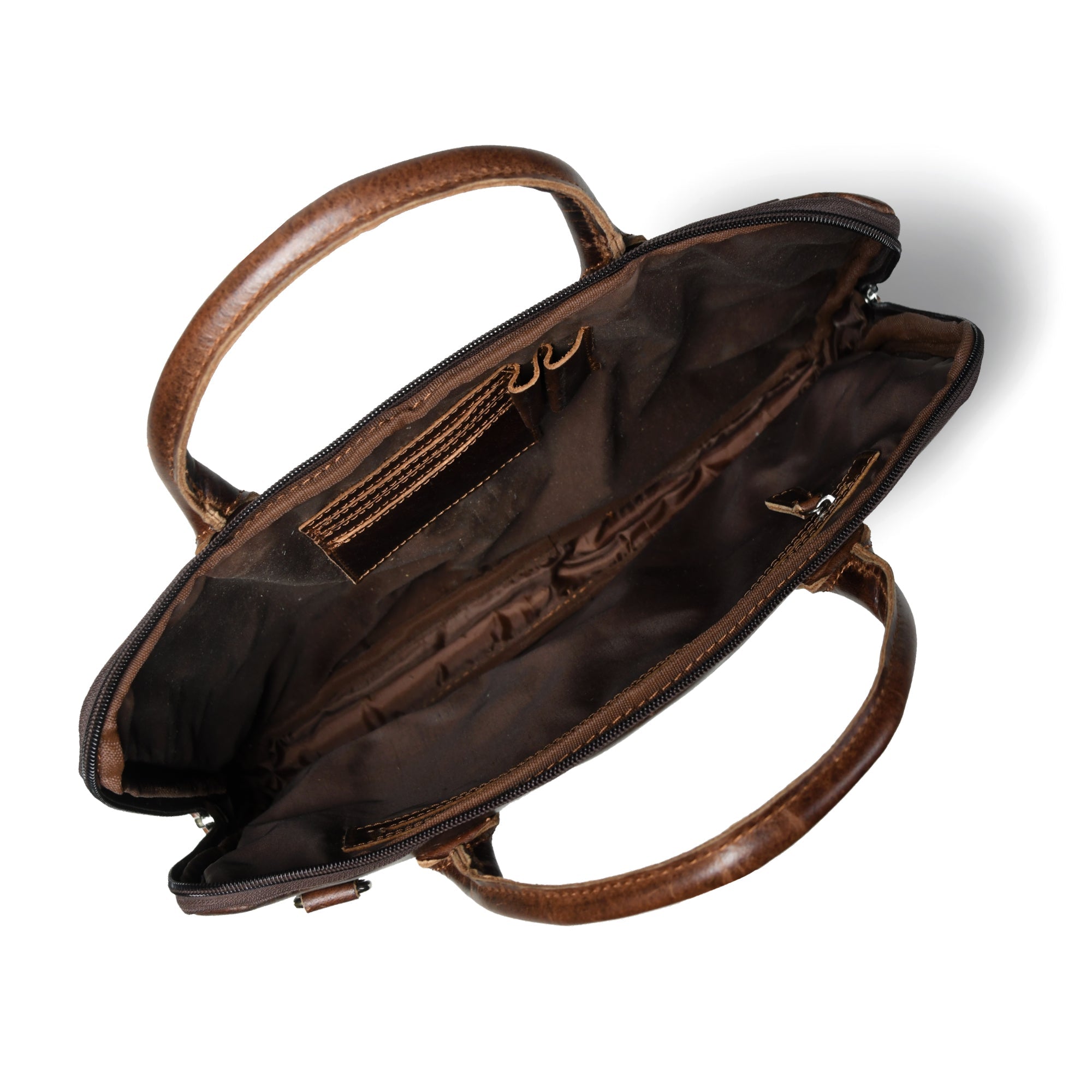 Classy Leather Bags Modernist Leather Laptop Bag- Brown