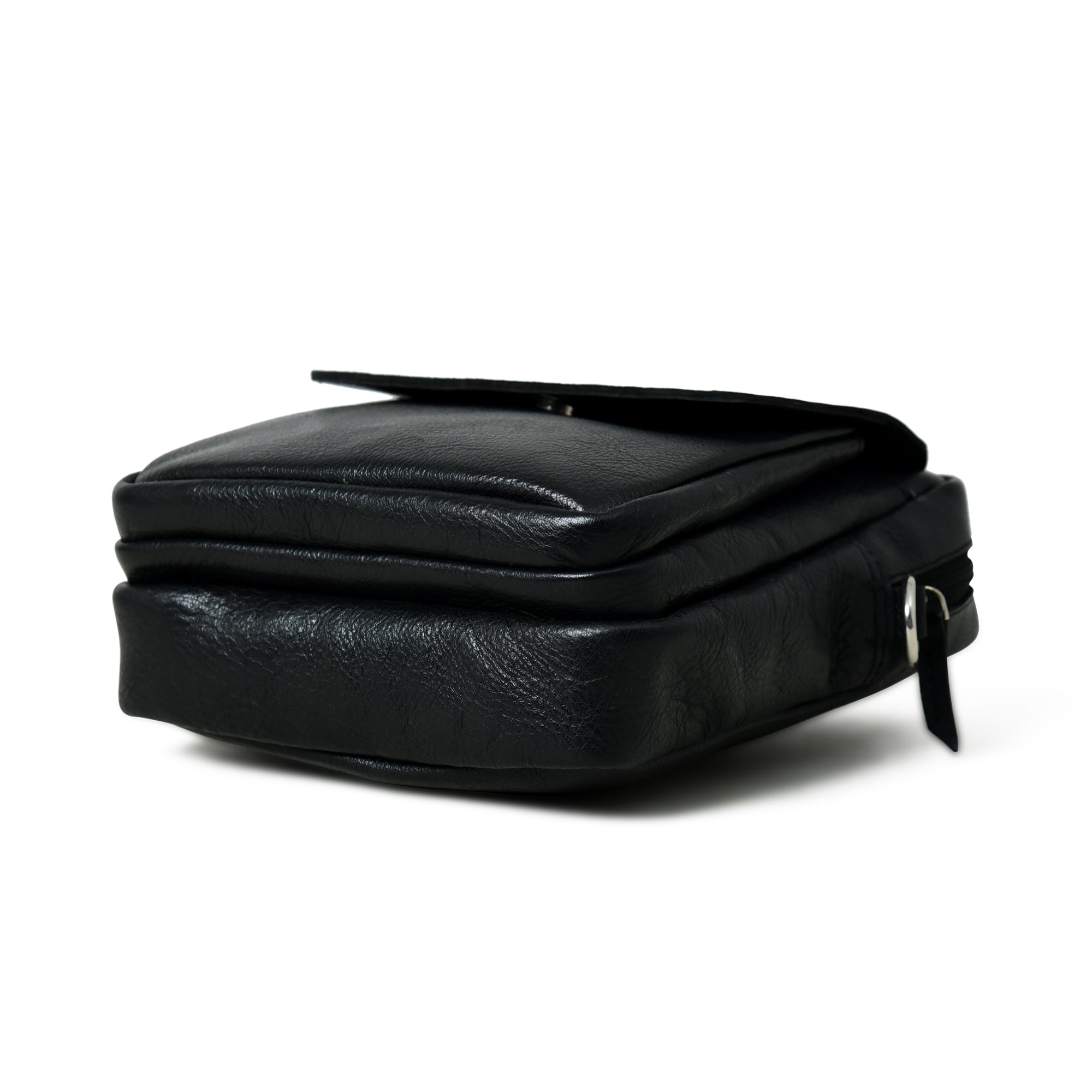 Classy Leather Bags Enzo Black Side Messenger SpadezStore