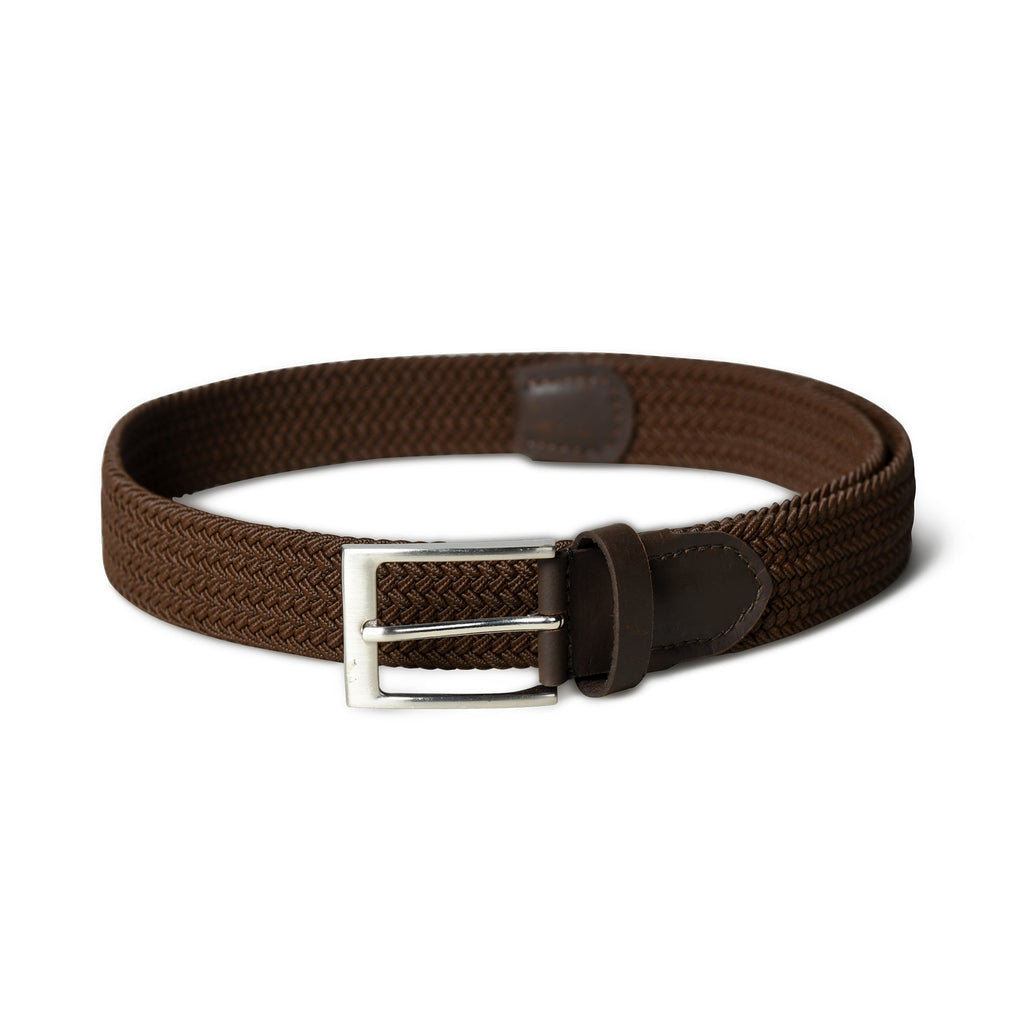 Classy Leather Bags Braided Brown Canvas Belt SpadezStore