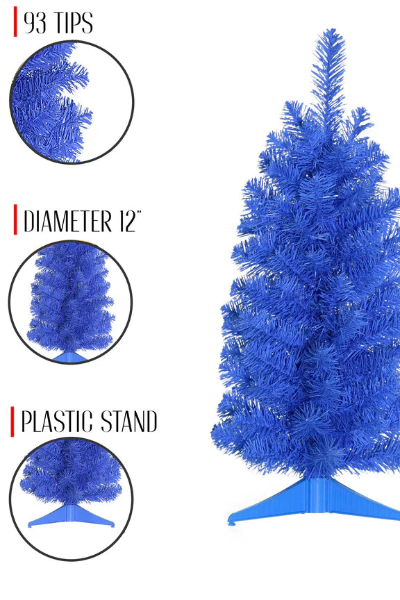 Perfect Holiday 2' Vibrant Tabletop Tree SpadezStore