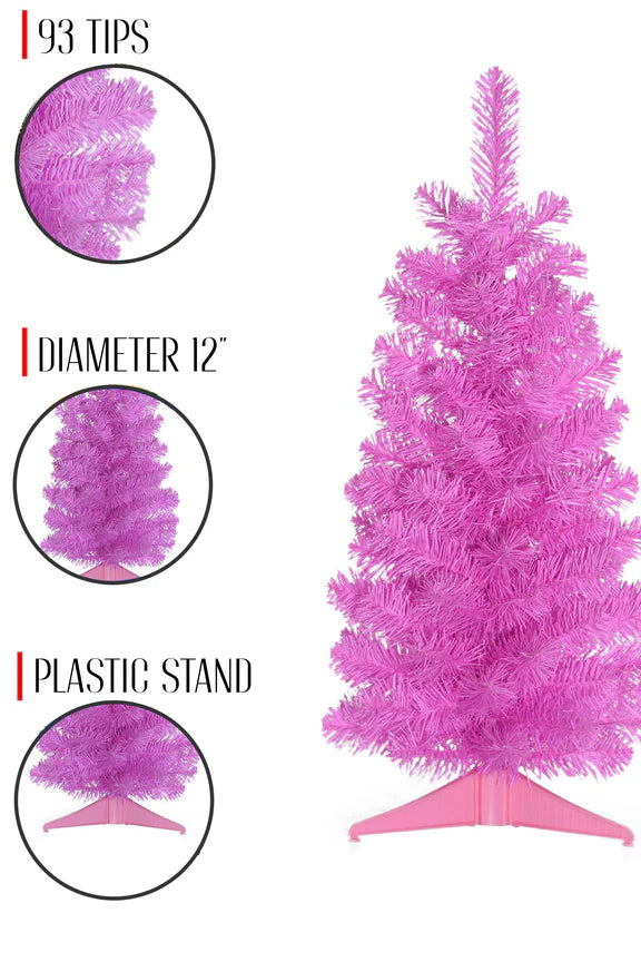 Perfect Holiday 2' Vibrant Tabletop Tree SpadezStore