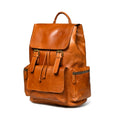 Vortex Leather Backpack: Tan Brown SpadezStore