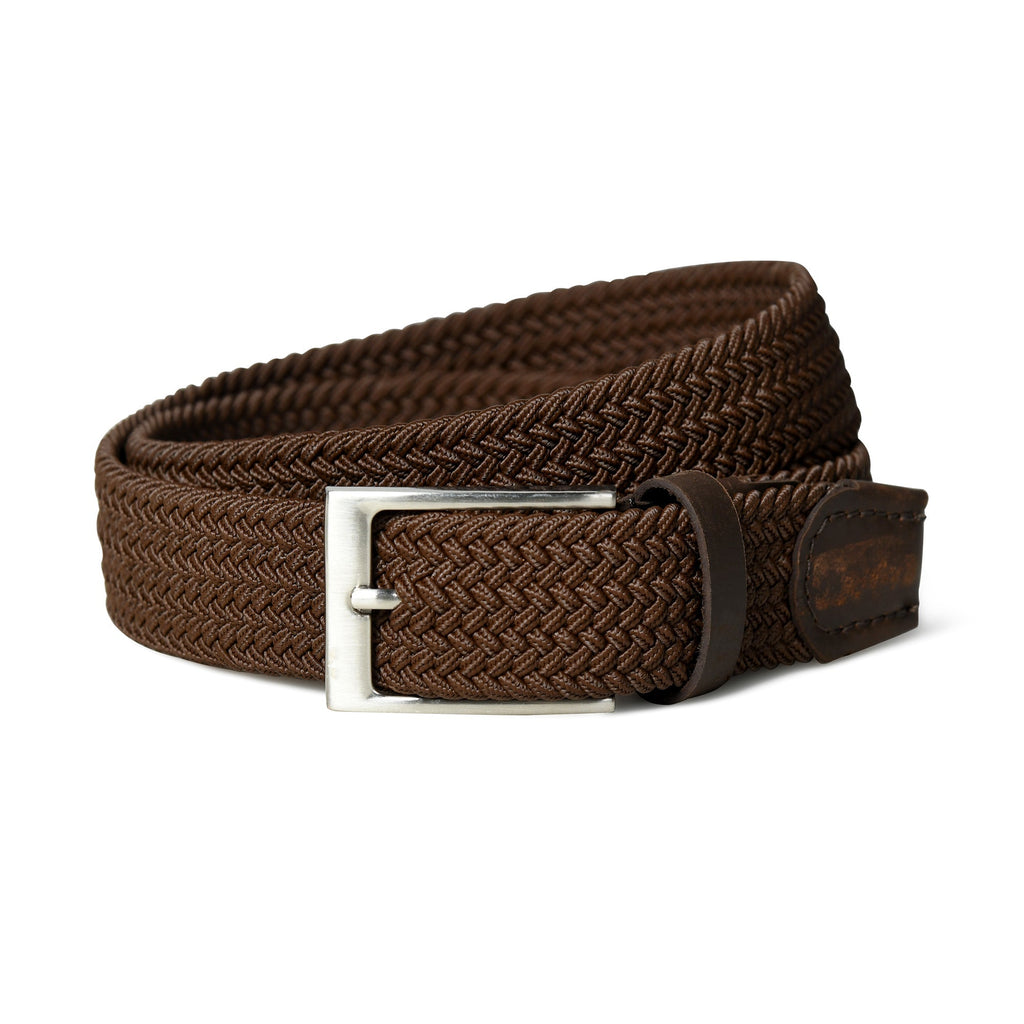 Classy Leather Bags Braided Brown Canvas Belt SpadezStore