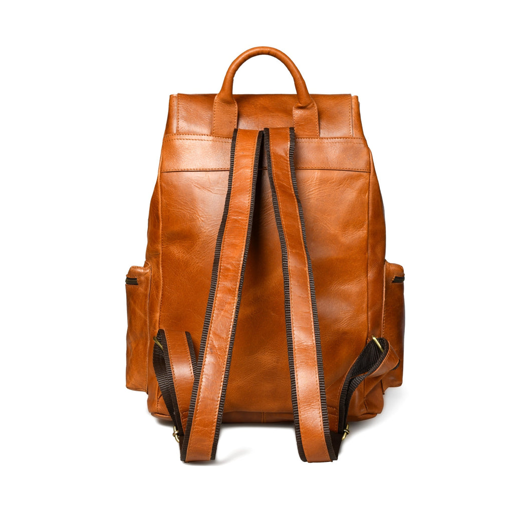 Vortex Leather Backpack: Tan Brown SpadezStore