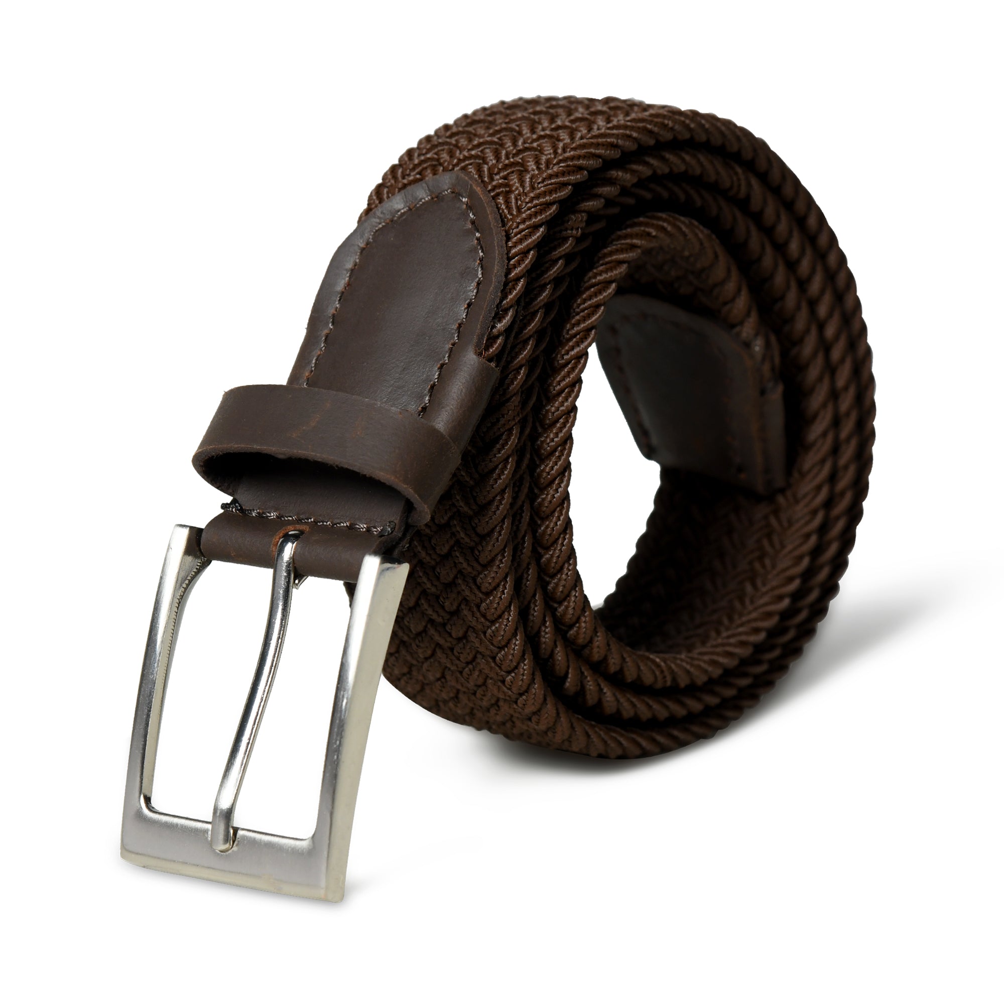 Classy Leather Bags Braided Brown Canvas Belt SpadezStore