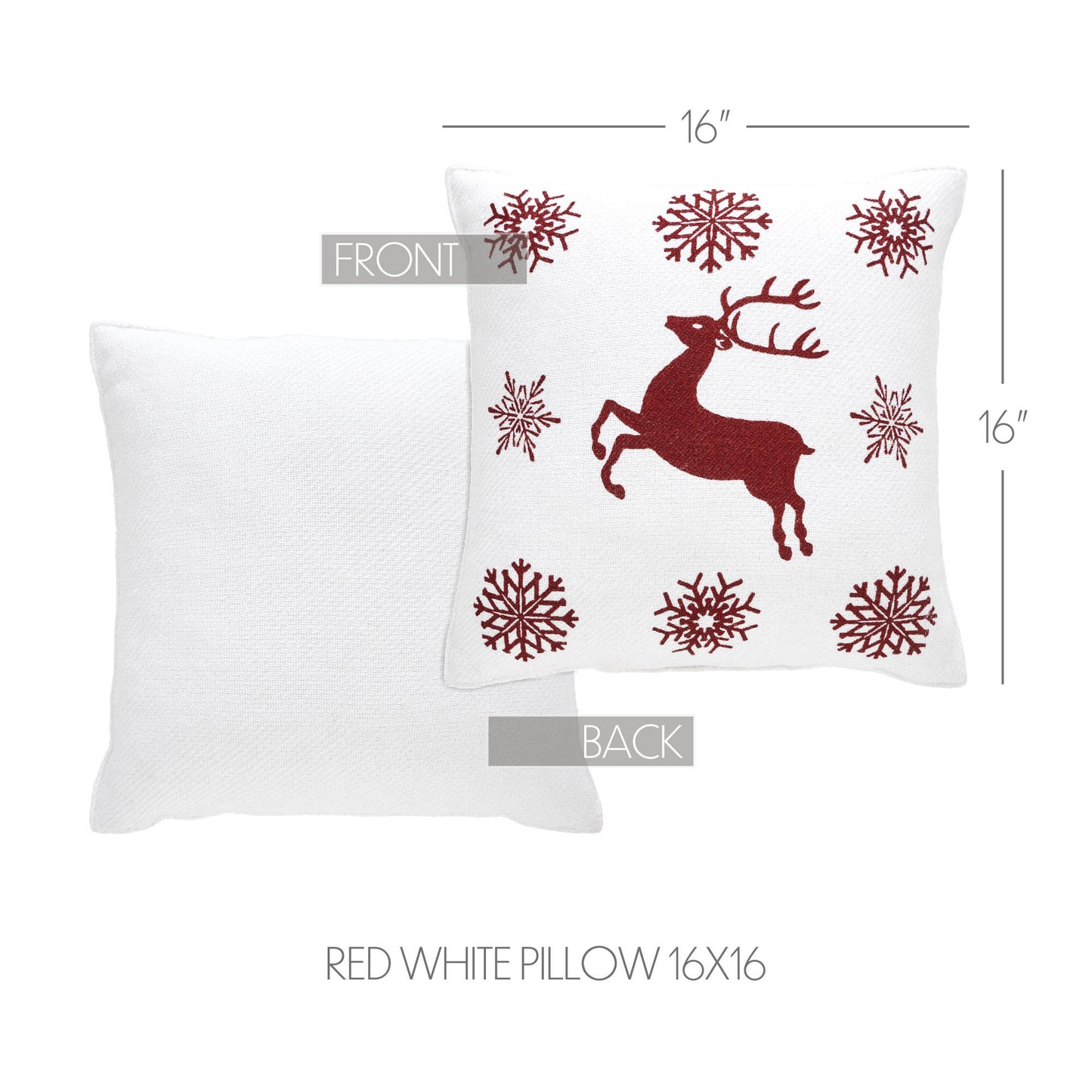 Scandia Snowflake Red White Pillow 16x16 SpadezStore
