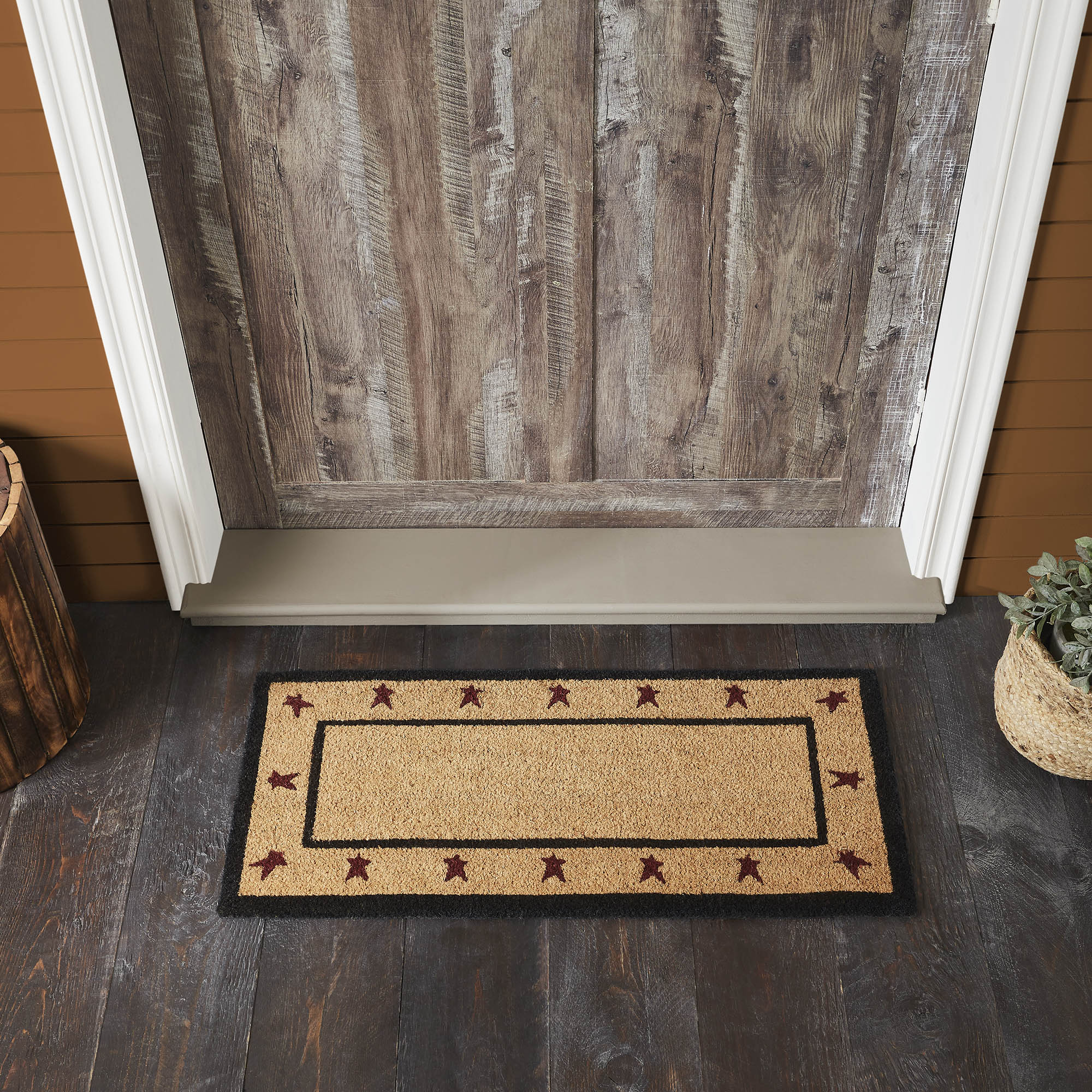 Connell Coir Rug Rect Stars 17x36 SpadezStore