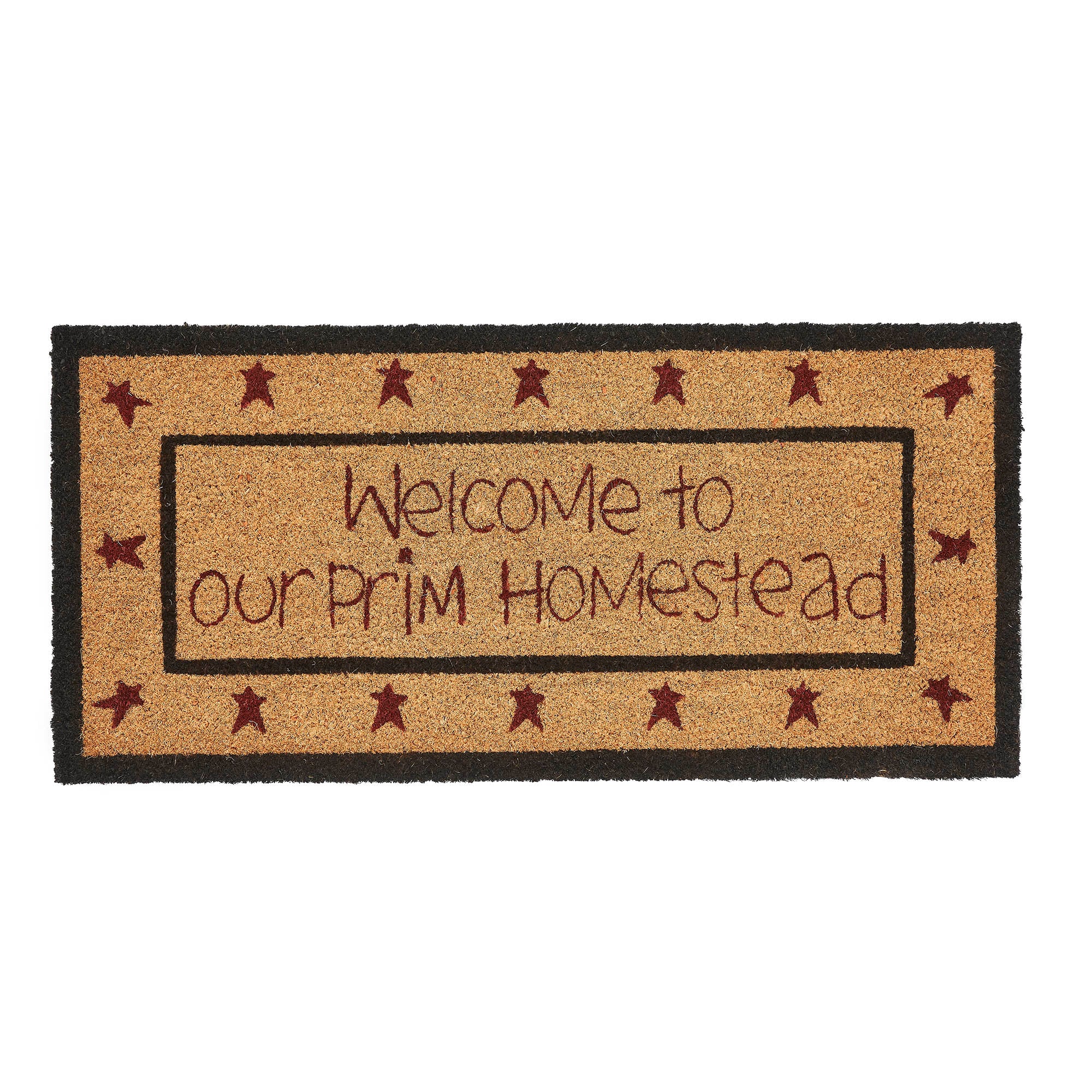 Connell Coir Welcome Rug Rect Stars 17x36 SpadezStore