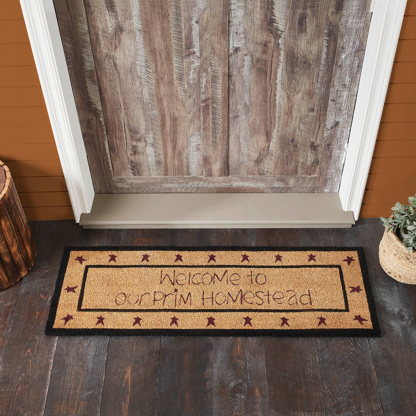 Connell Coir Welcome Rug Rect Stars 17x48 SpadezStore