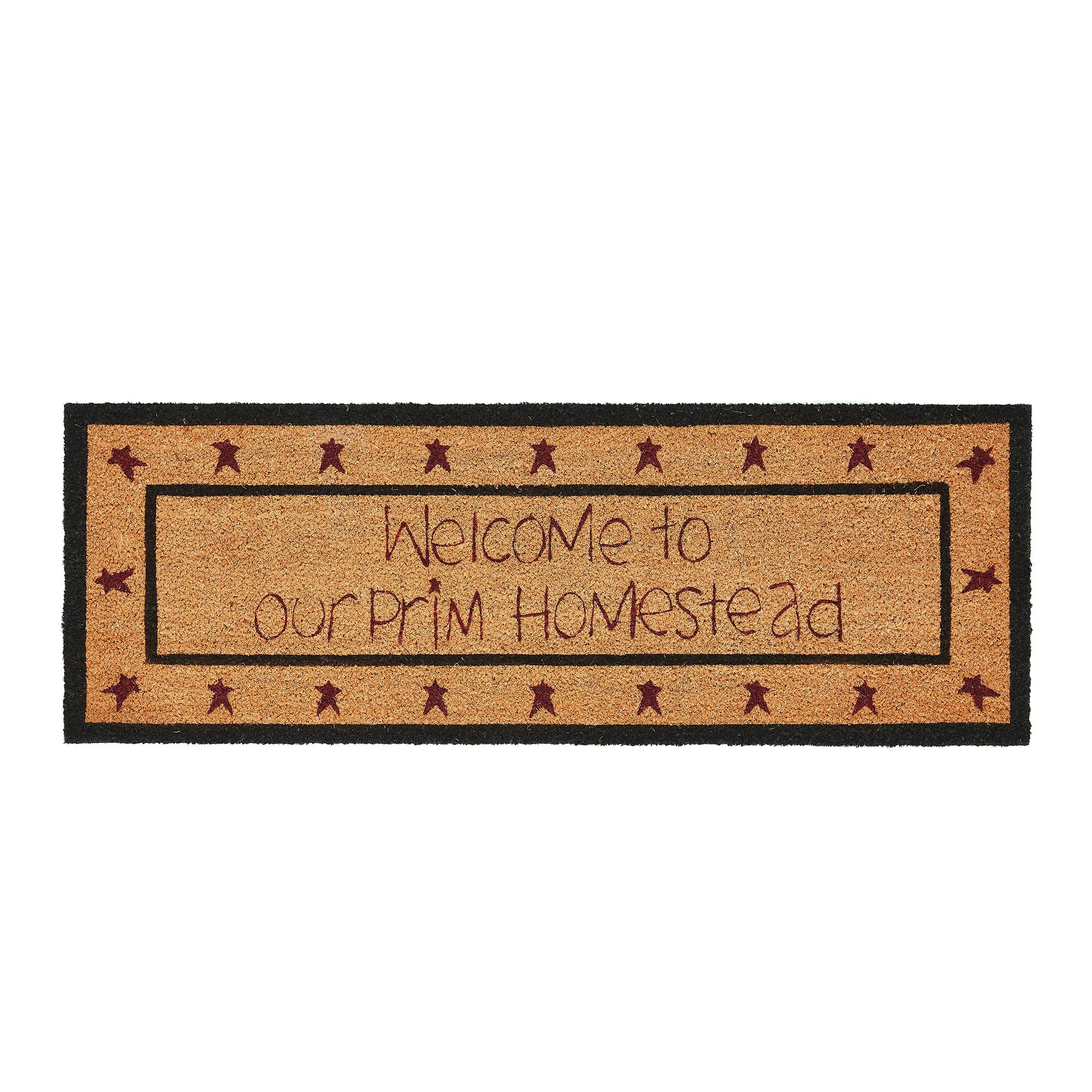 Connell Coir Welcome Rug Rect Stars 17x48 SpadezStore