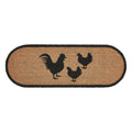 Down Home Rooster & Hens Coir Rug Oval 17x48 SpadezStore