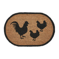 Down Home Rooster & Hens Coir Rug Oval 20x30 SpadezStore
