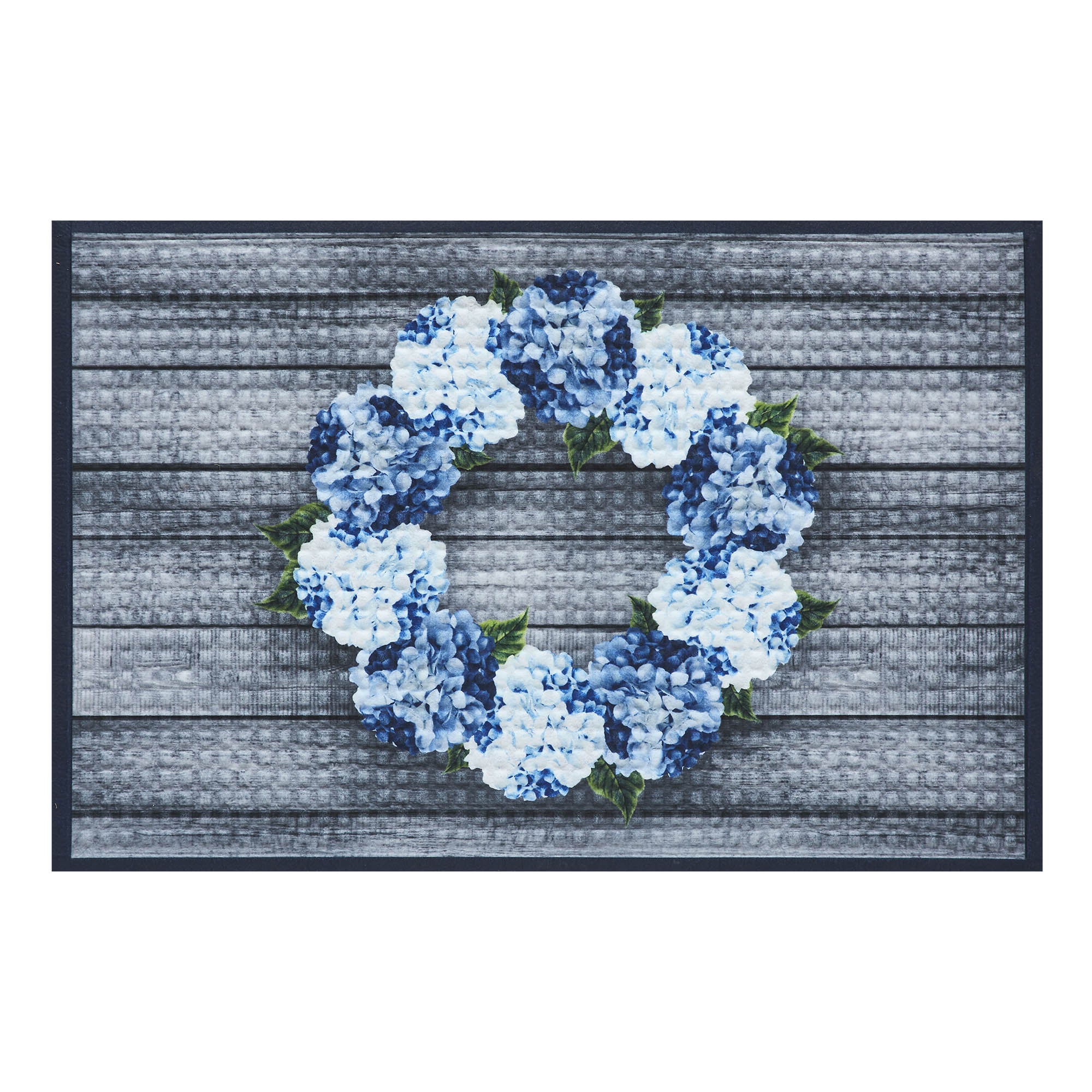 Finders Keepers Hydrangea Wreath Nylon Rug Rect 16x24 SpadezStore
