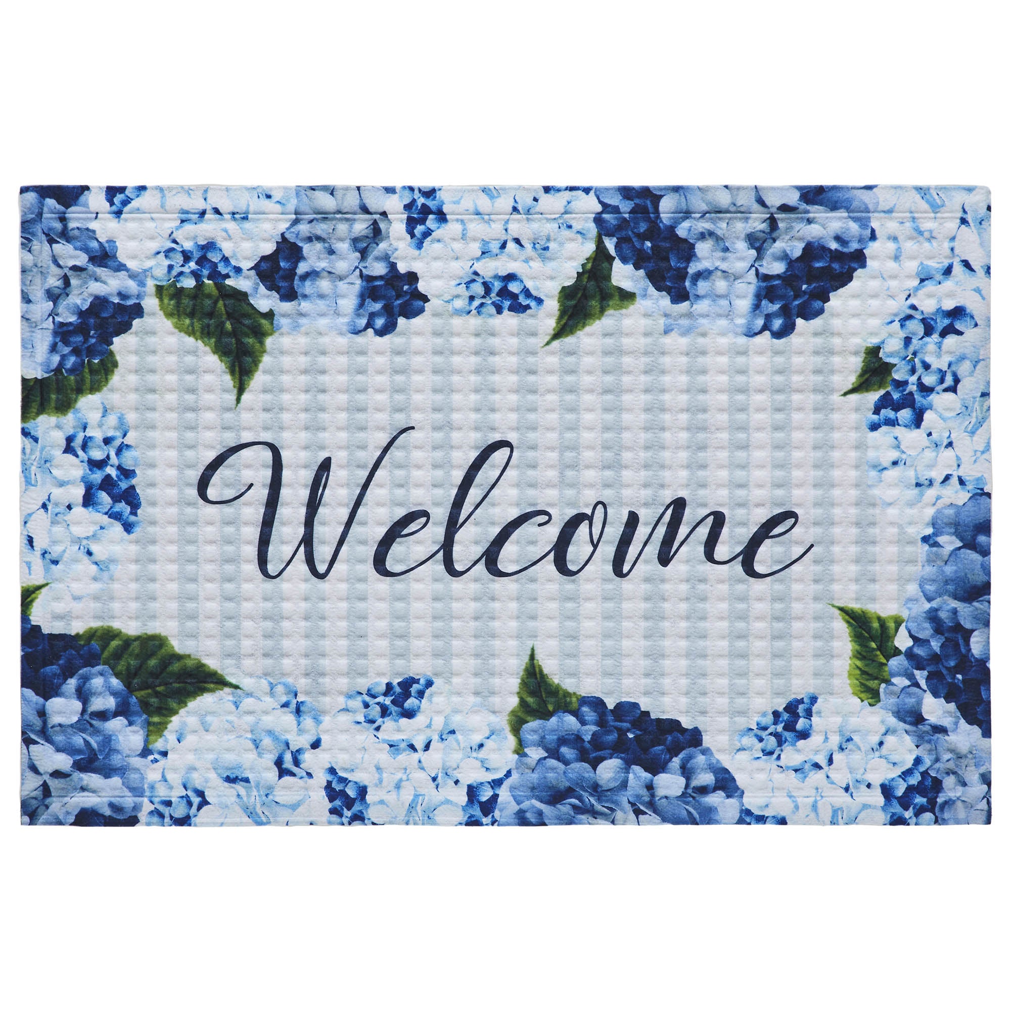 Finders Keepers Hydrangea Welcome Nylon Rug Rect 16x24 SpadezStore