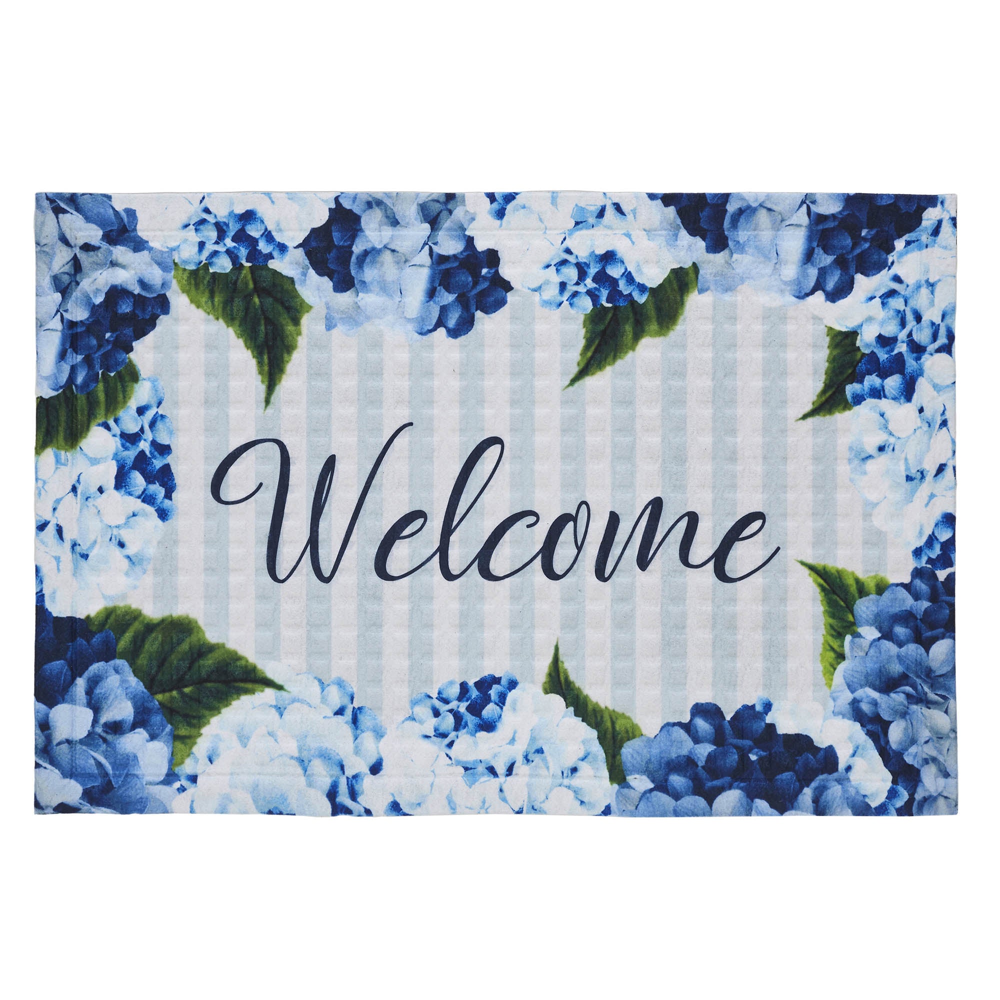 Finders Keepers Hydrangea Welcome Nylon Rug Rect 24x36 SpadezStore