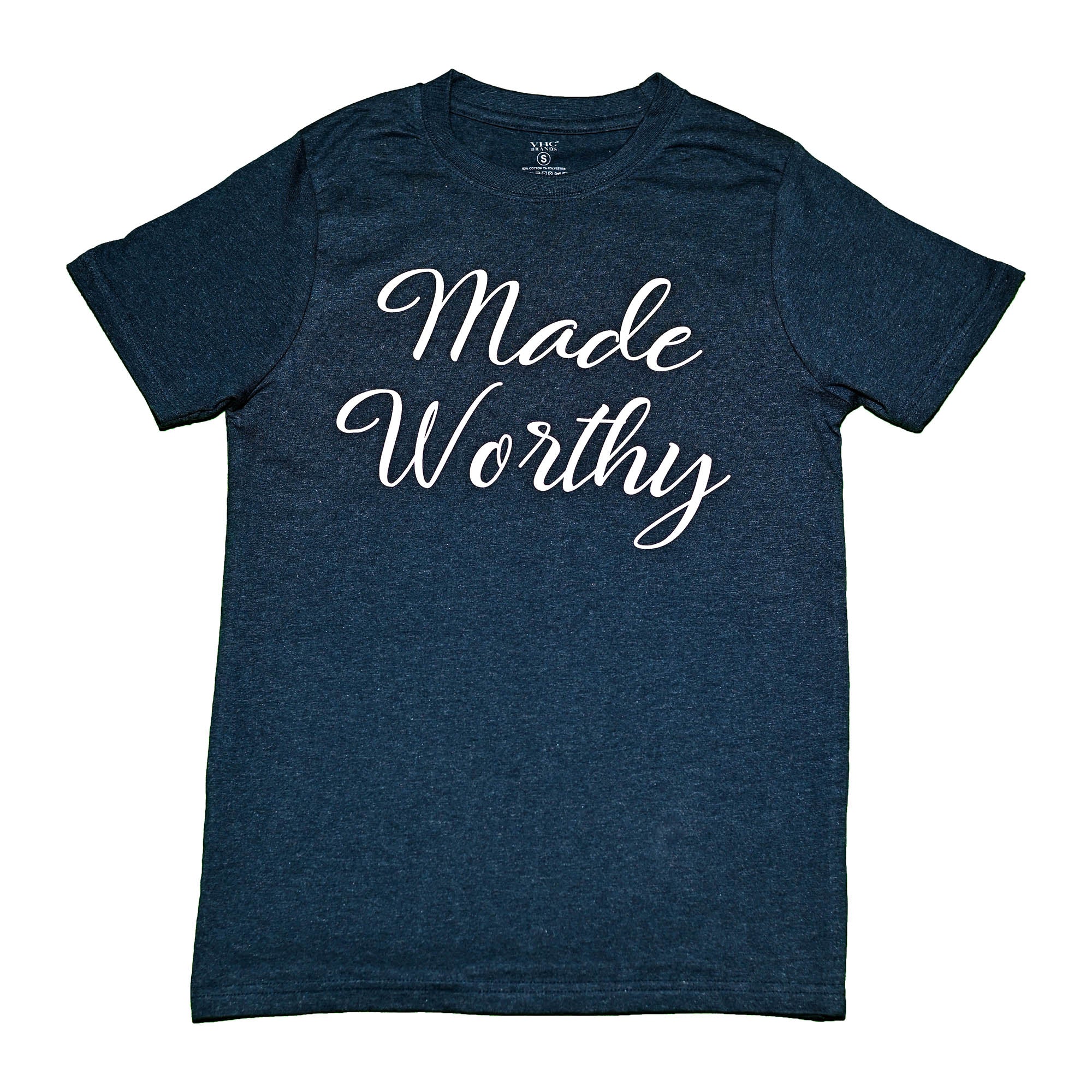 Made Worthy T-Shirt, Navy Melange, Large SpadezStore