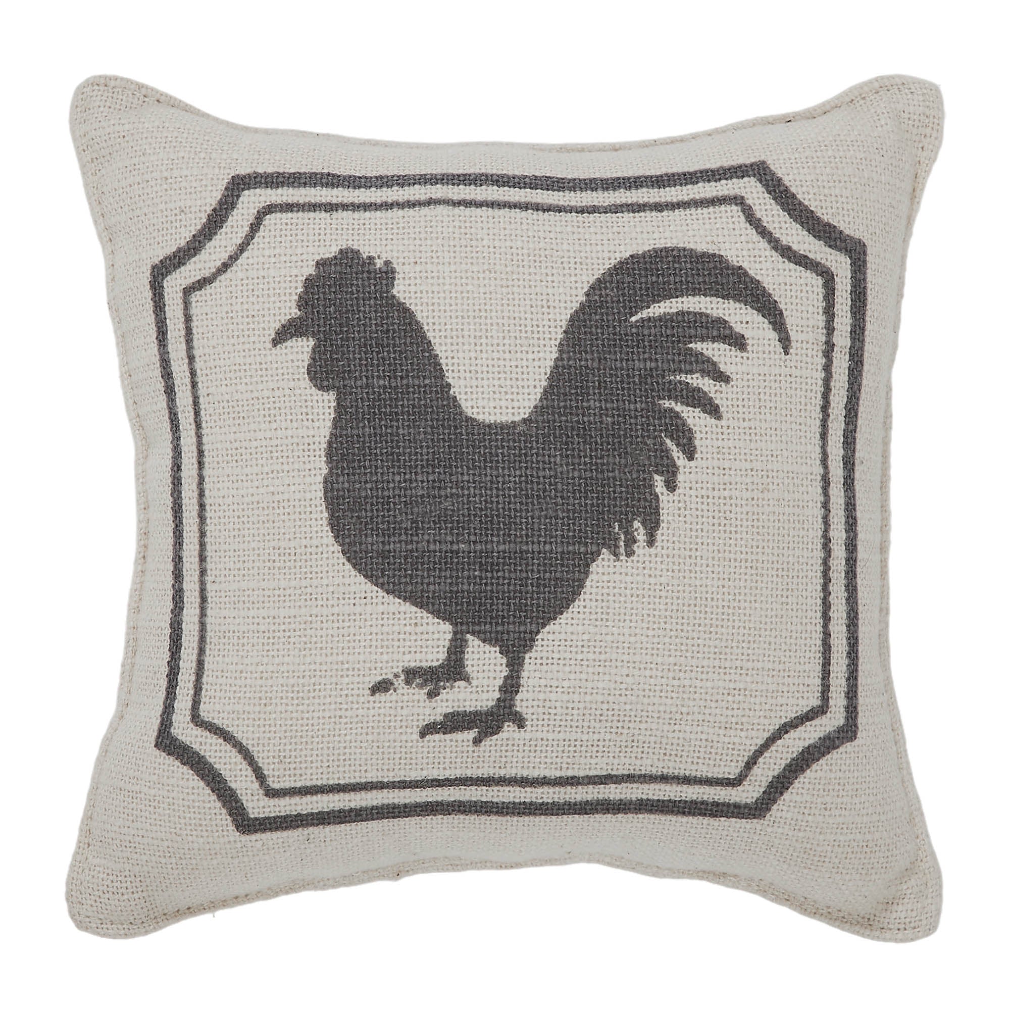 Finders Keepers Rooster Silhouette Pillow 6x6 SpadezStore