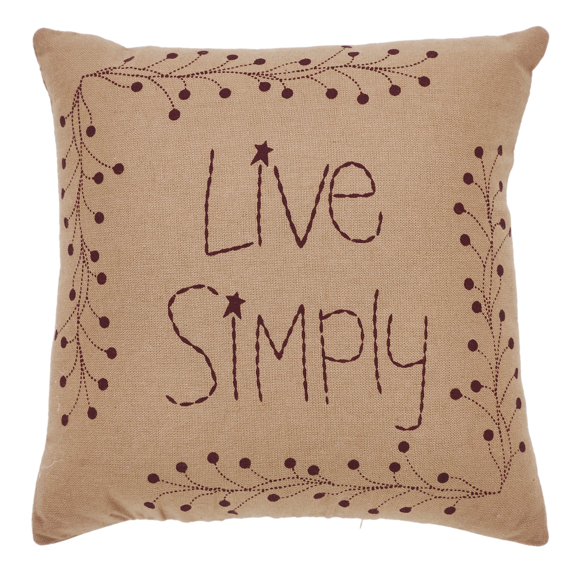 Pip Vinestar Live Simply Pillow 6x6 SpadezStore