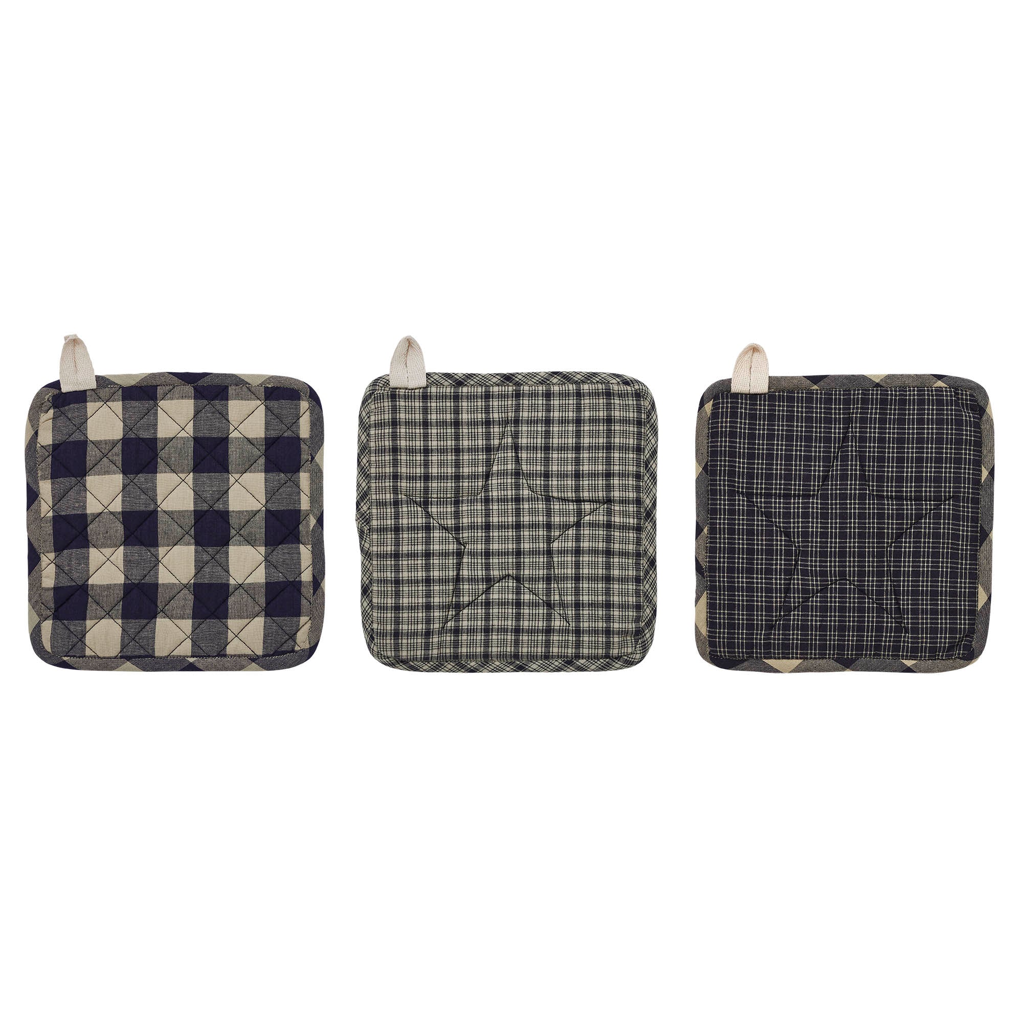 My Country Patchwork Pot Holder Set of 3 8x8 SpadezStore