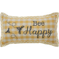 Buzzy Bees Bee Happy Pillow 7x13 SpadezStore