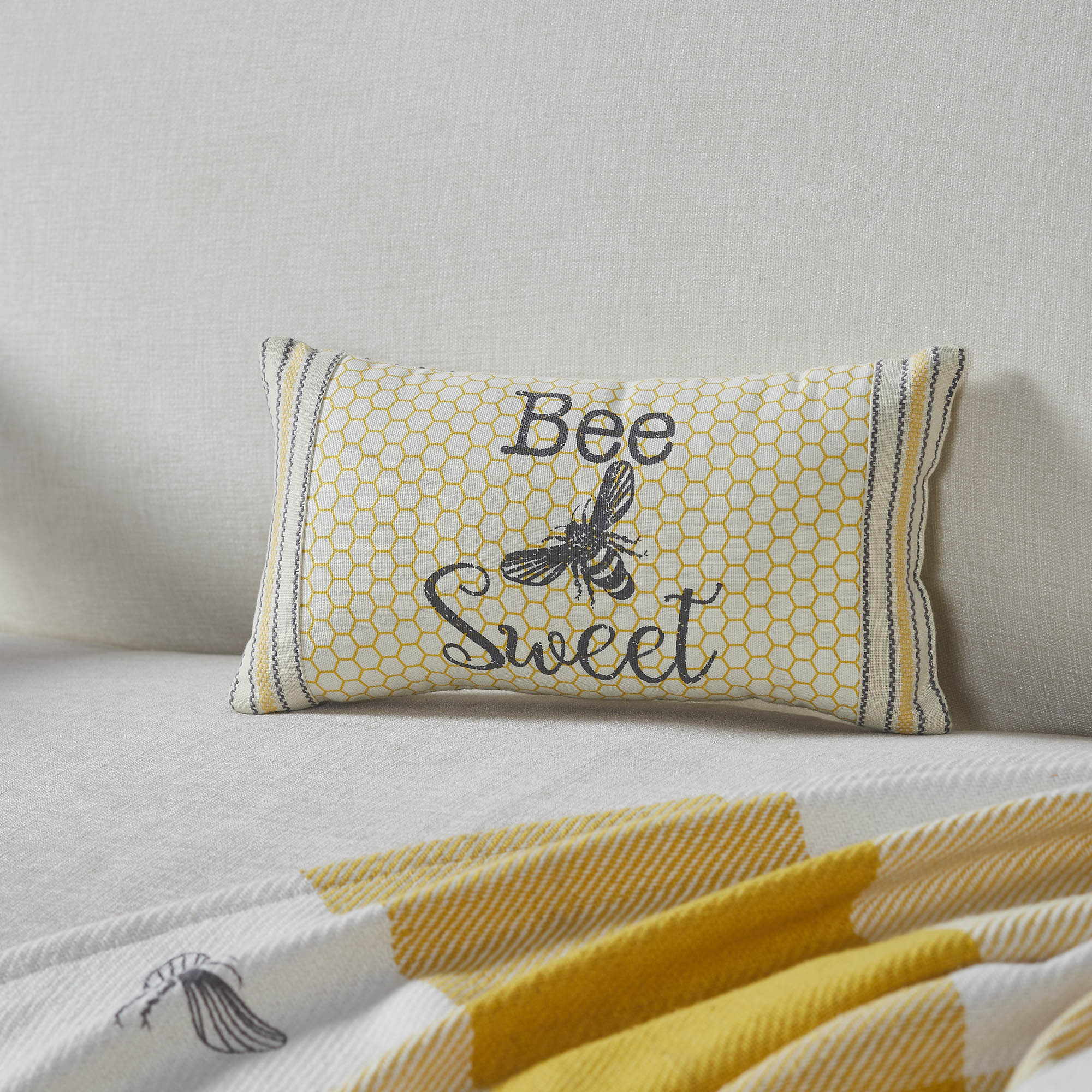 Buzzy Bees Bee Sweet Pillow 7x13 SpadezStore