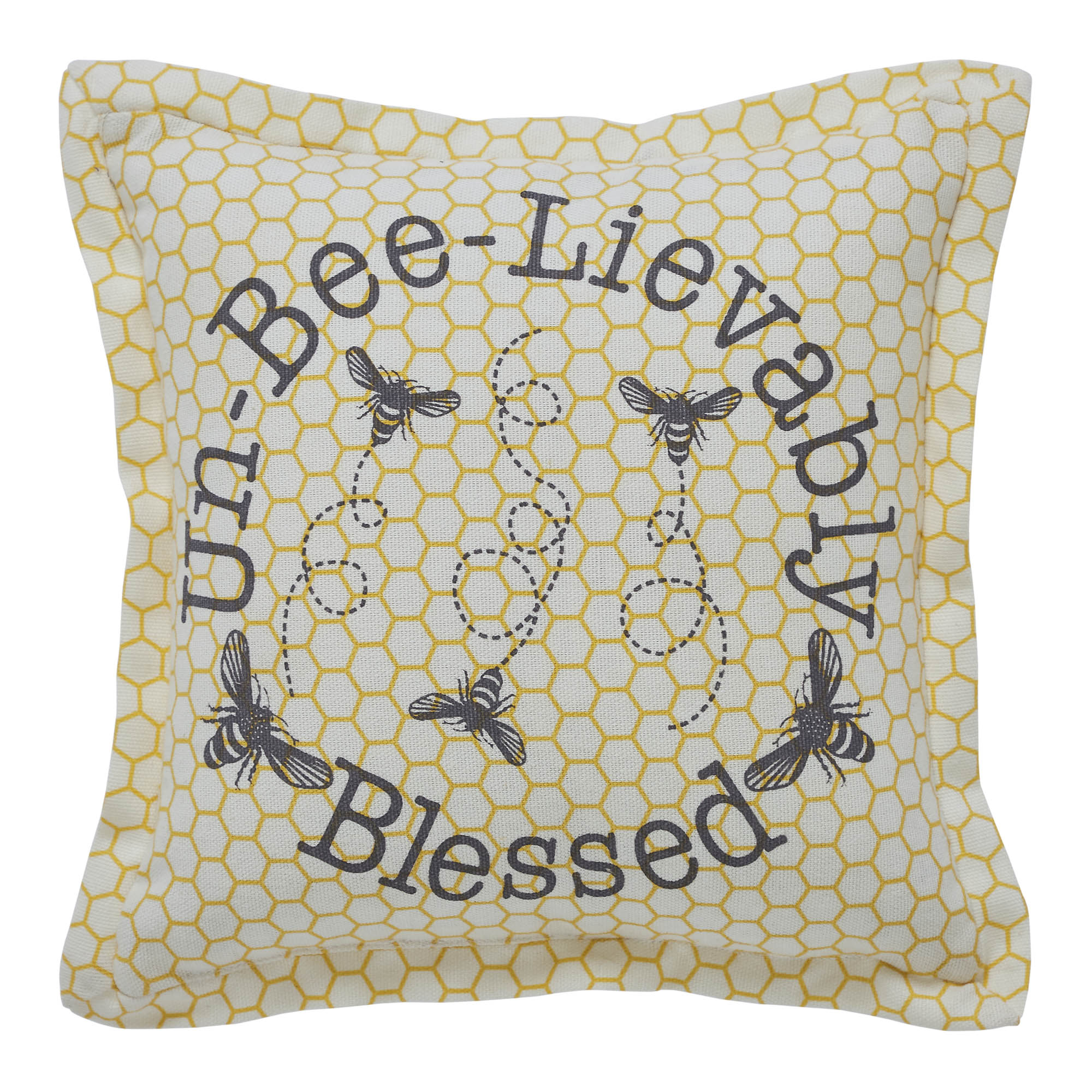 Buzzy Bees Un-Bee-Lievably Blessed Pillow 9x9 SpadezStore