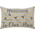 Buzzy Bees Welcome to Our Hive Pillow 9.5x14 SpadezStore
