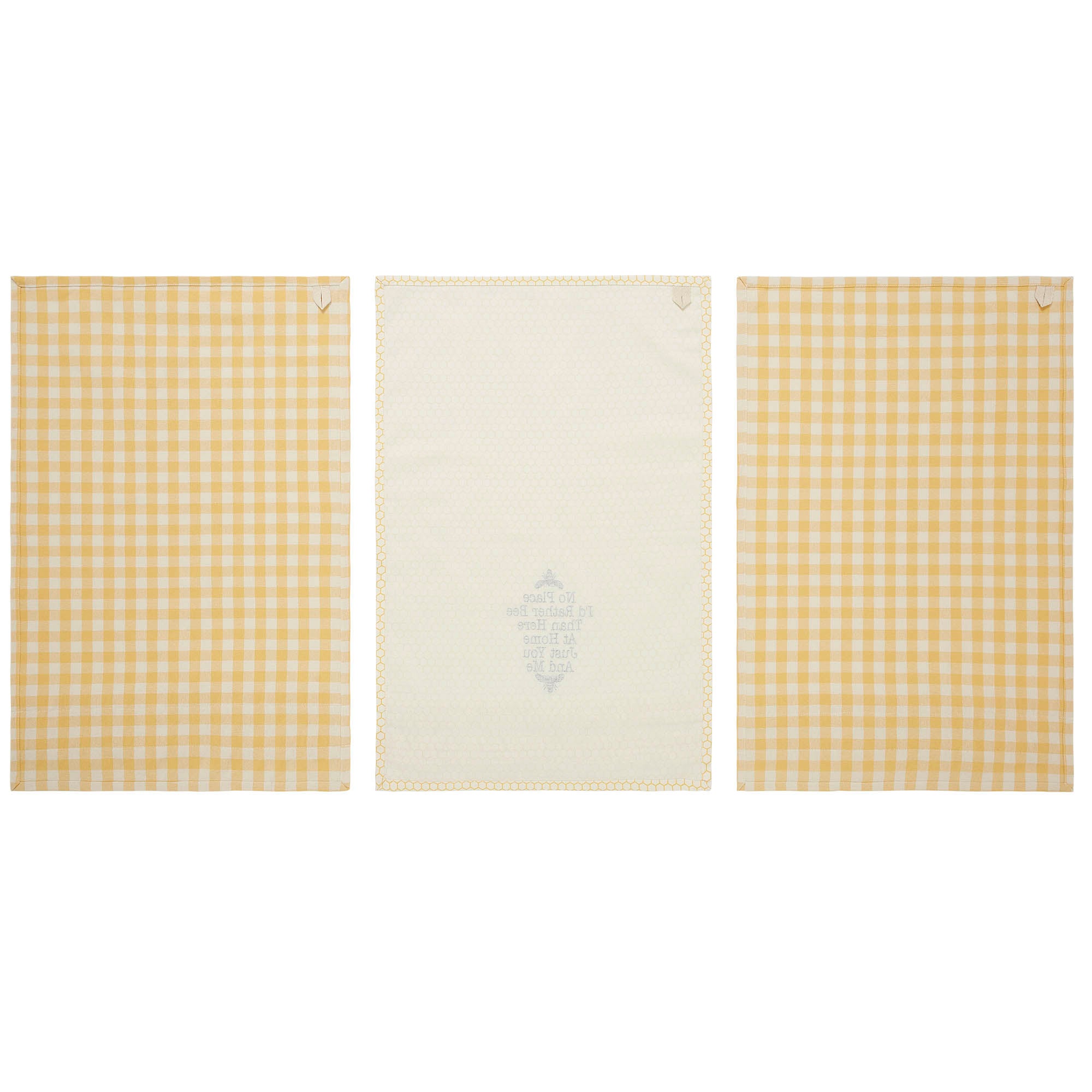 Buzzy Bees Ruffled Tea Towel Set of 3 19x28 SpadezStore