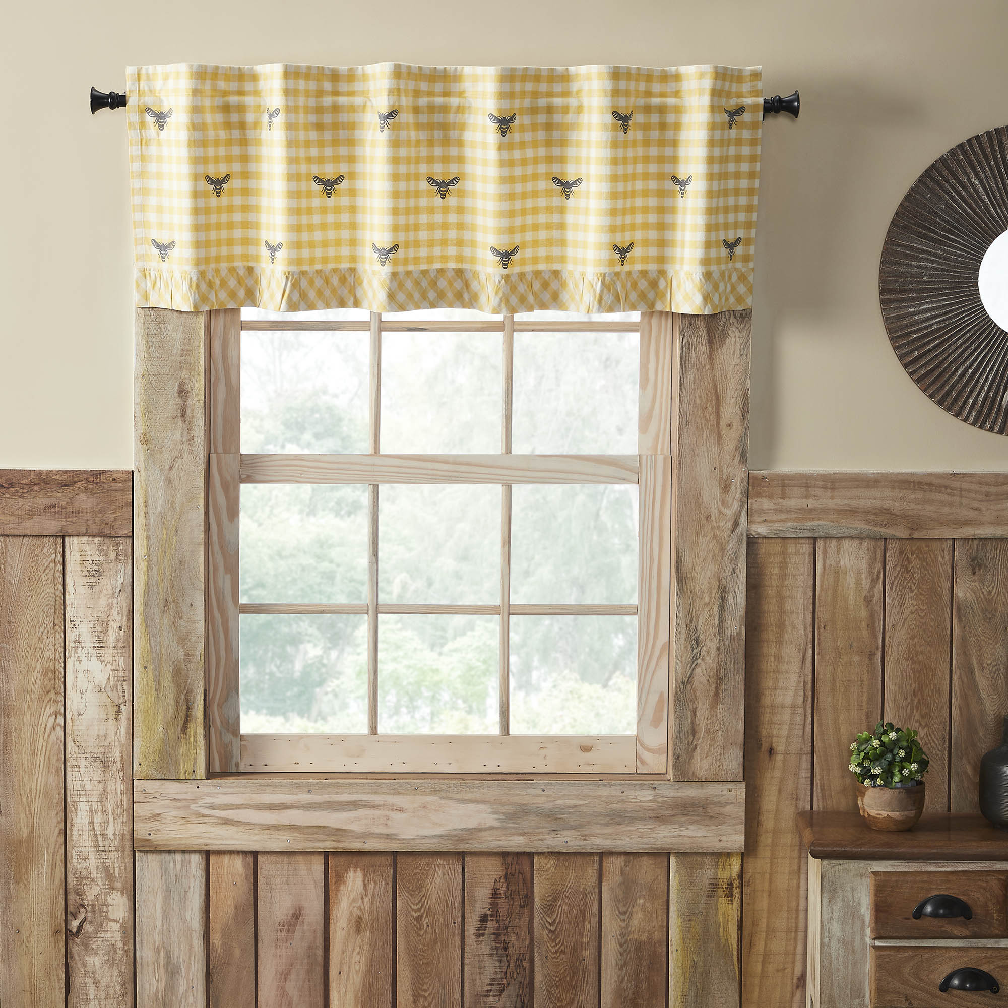 Buzzy Bees Ruffled Valance 18x60 SpadezStore