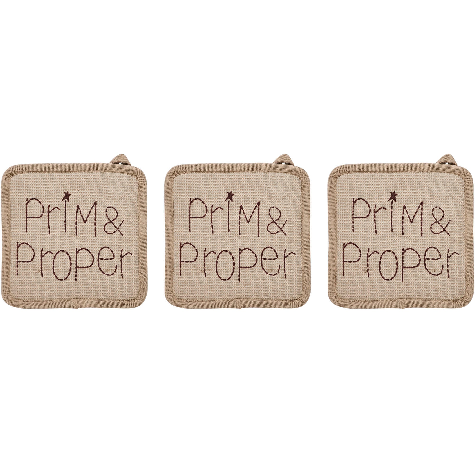 Connell Prim & Proper Pot Holder Set of 3 8x8 SpadezStore