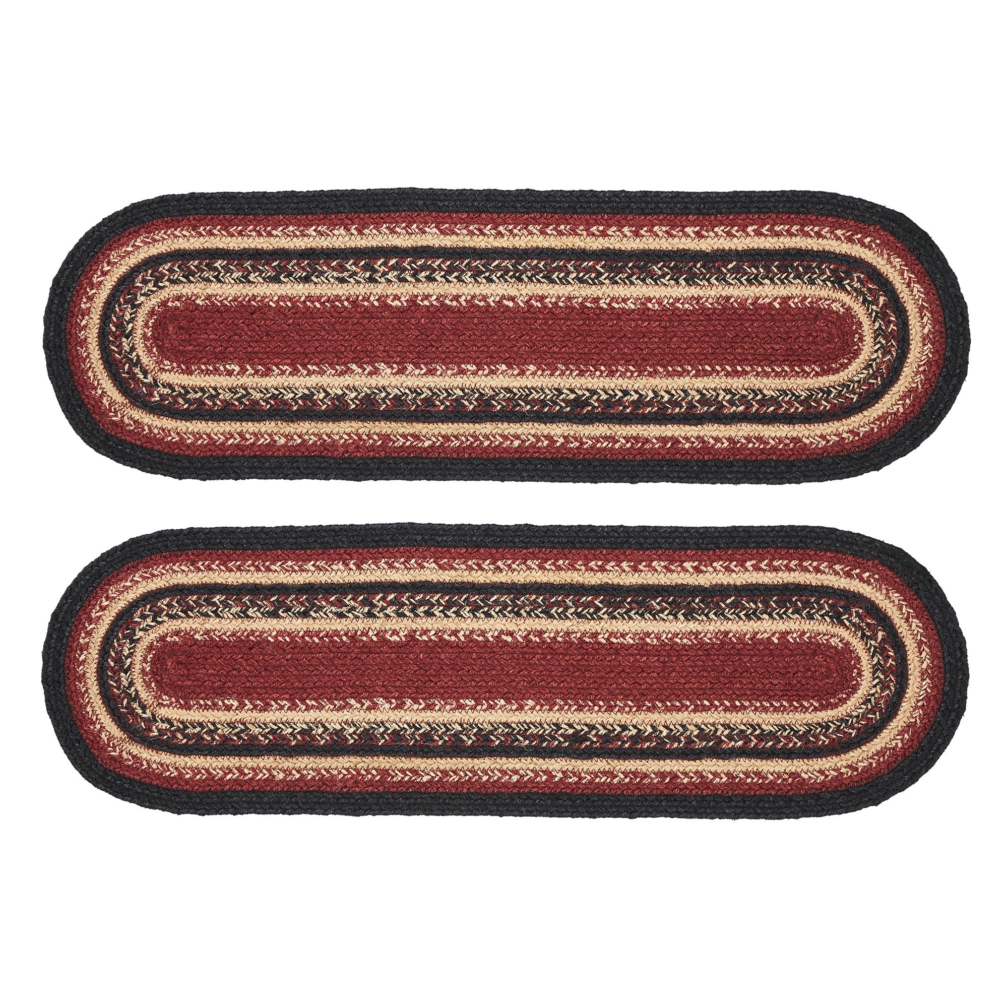 Connell Jute Stair Tread Oval Latex Set of 2 8.5x27 SpadezStore