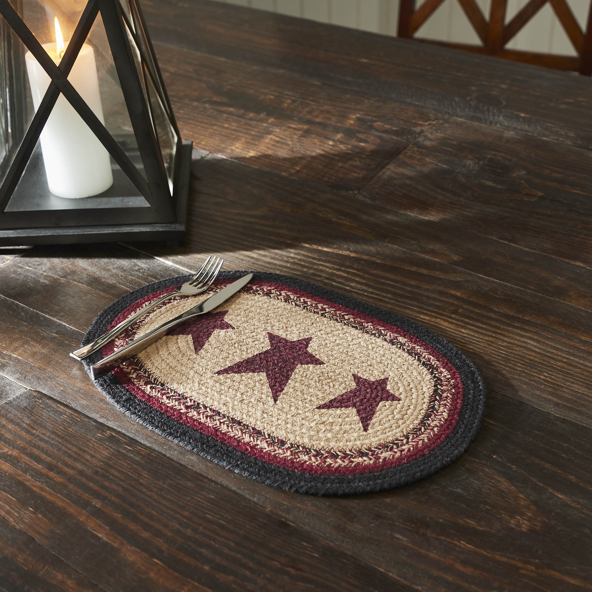 Connell Oval Placemat Stencil Stars 10x15 SpadezStore