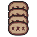 Connell Oval Placemat Stencil Stars Set of 4 13x19 SpadezStore