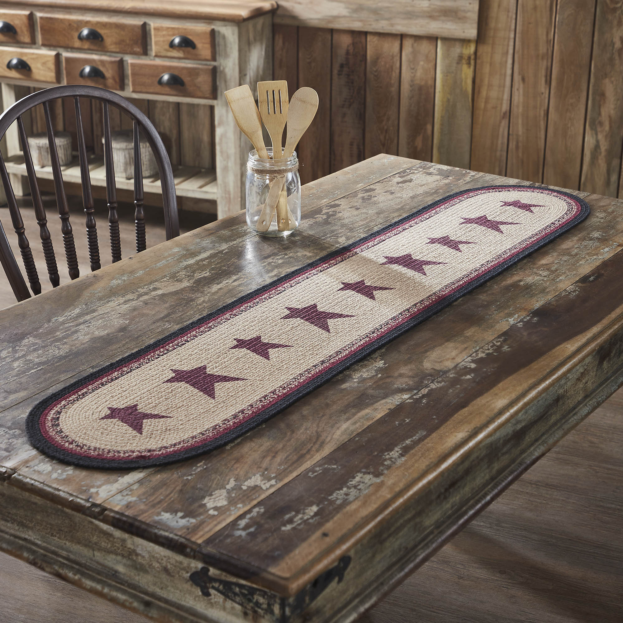 Connell Oval Runner Stencil Stars 12x60 SpadezStore