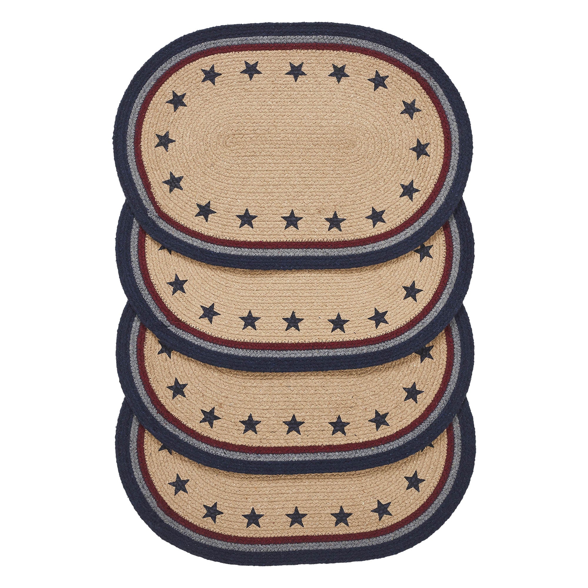 My Country Oval Placemat Stencil Stars Set of 4 13x19 SpadezStore