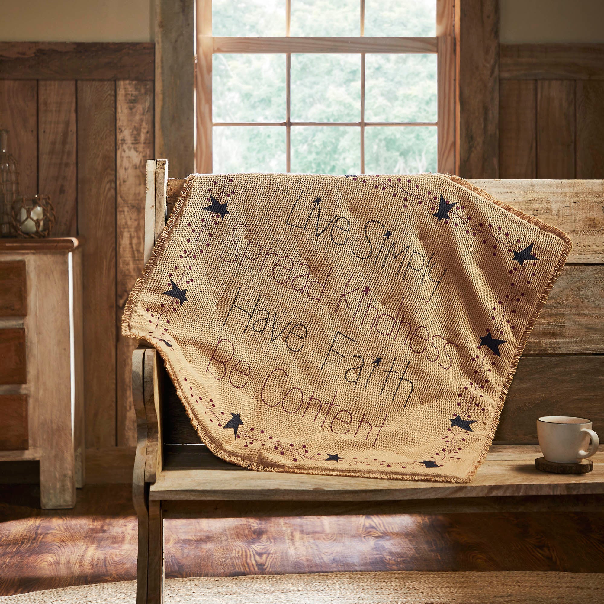 Pip Vinestar Burlap Lap Throw 32Wx32L SpadezStore