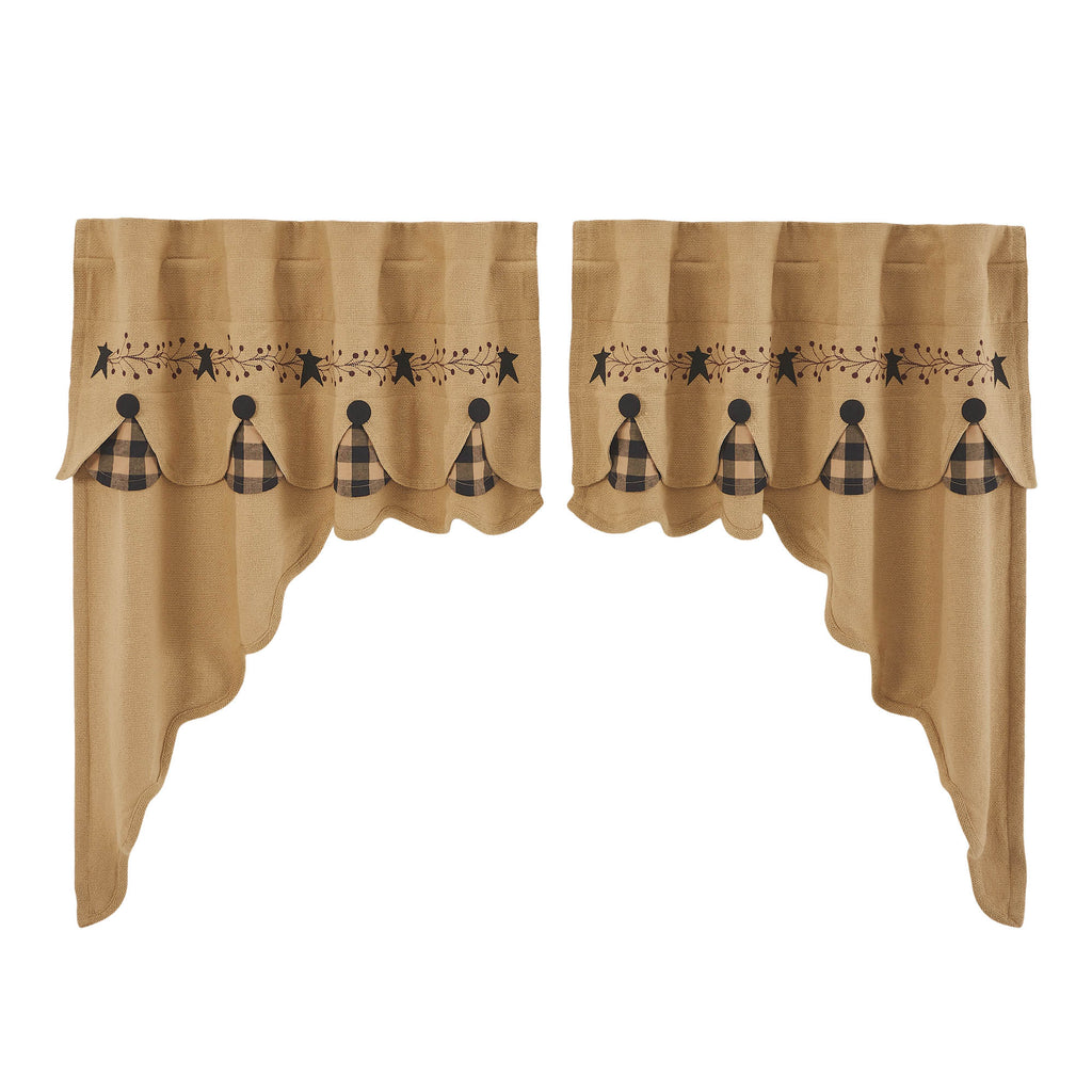 Pip Vinestar Scalloped Layered Swag Set of 2 36x36x16 SpadezStore