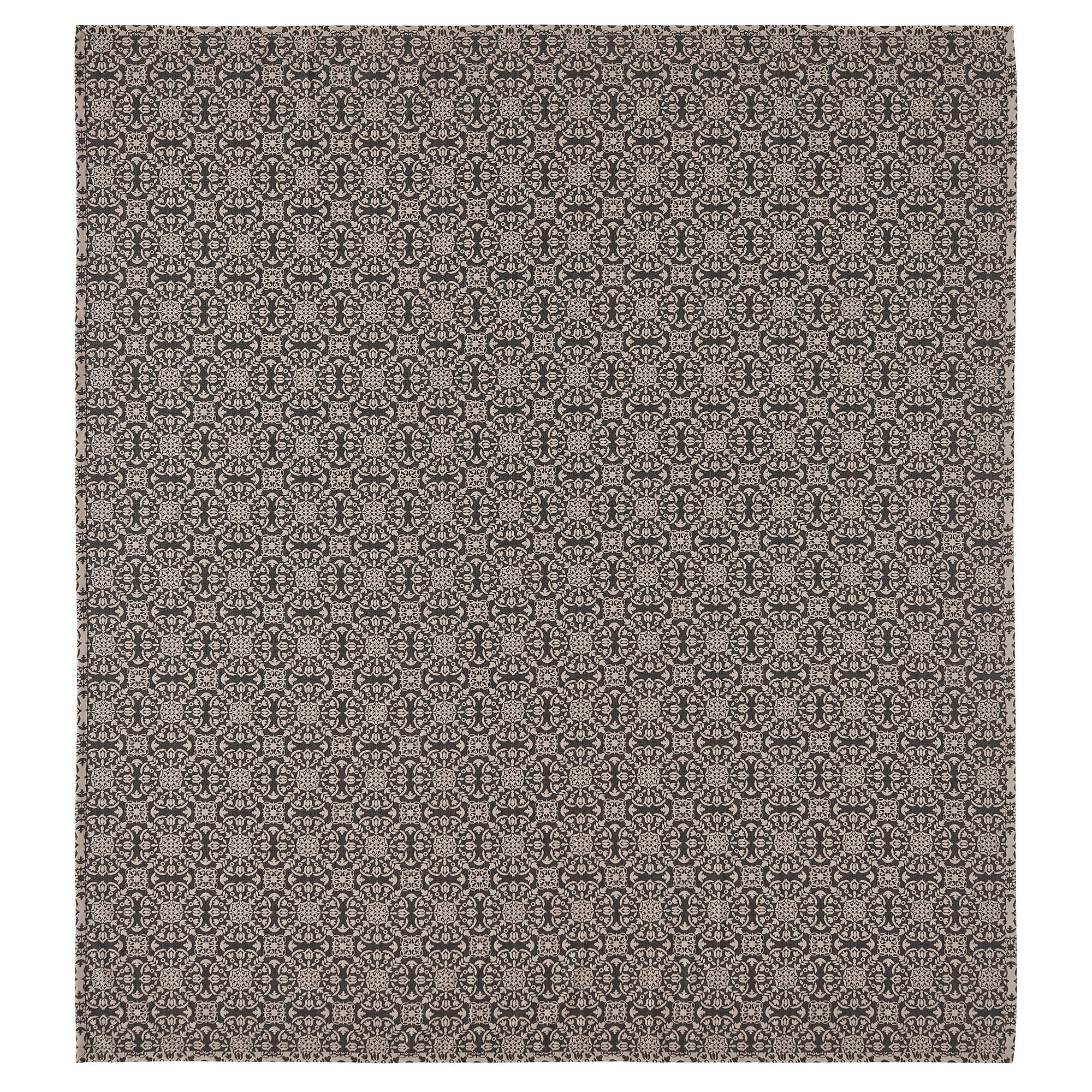 Custom House Black Tan Jacquard King Coverlet 106Wx97L SpadezStore