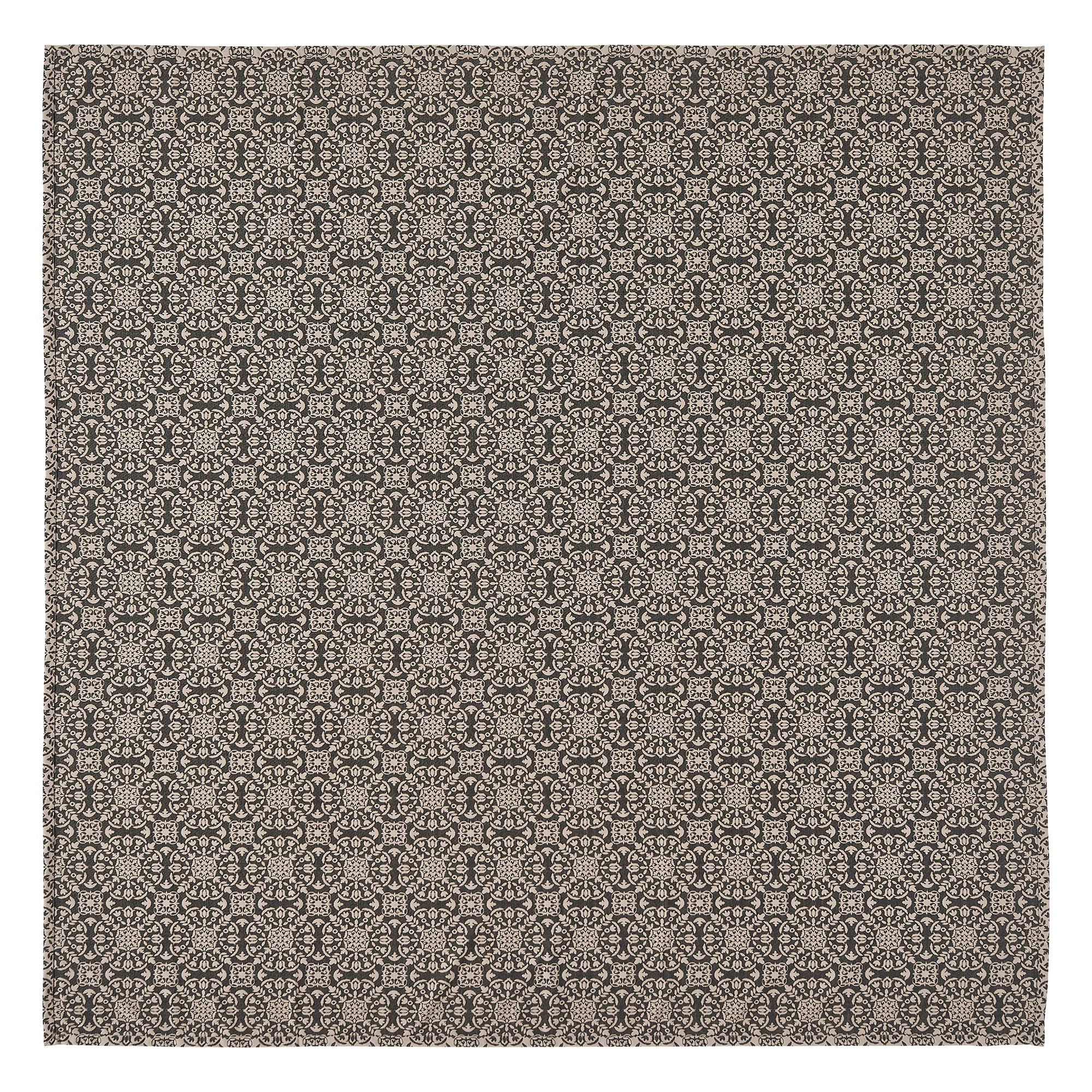 Custom House Black Tan Jacquard Queen Coverlet 94Wx94L SpadezStore